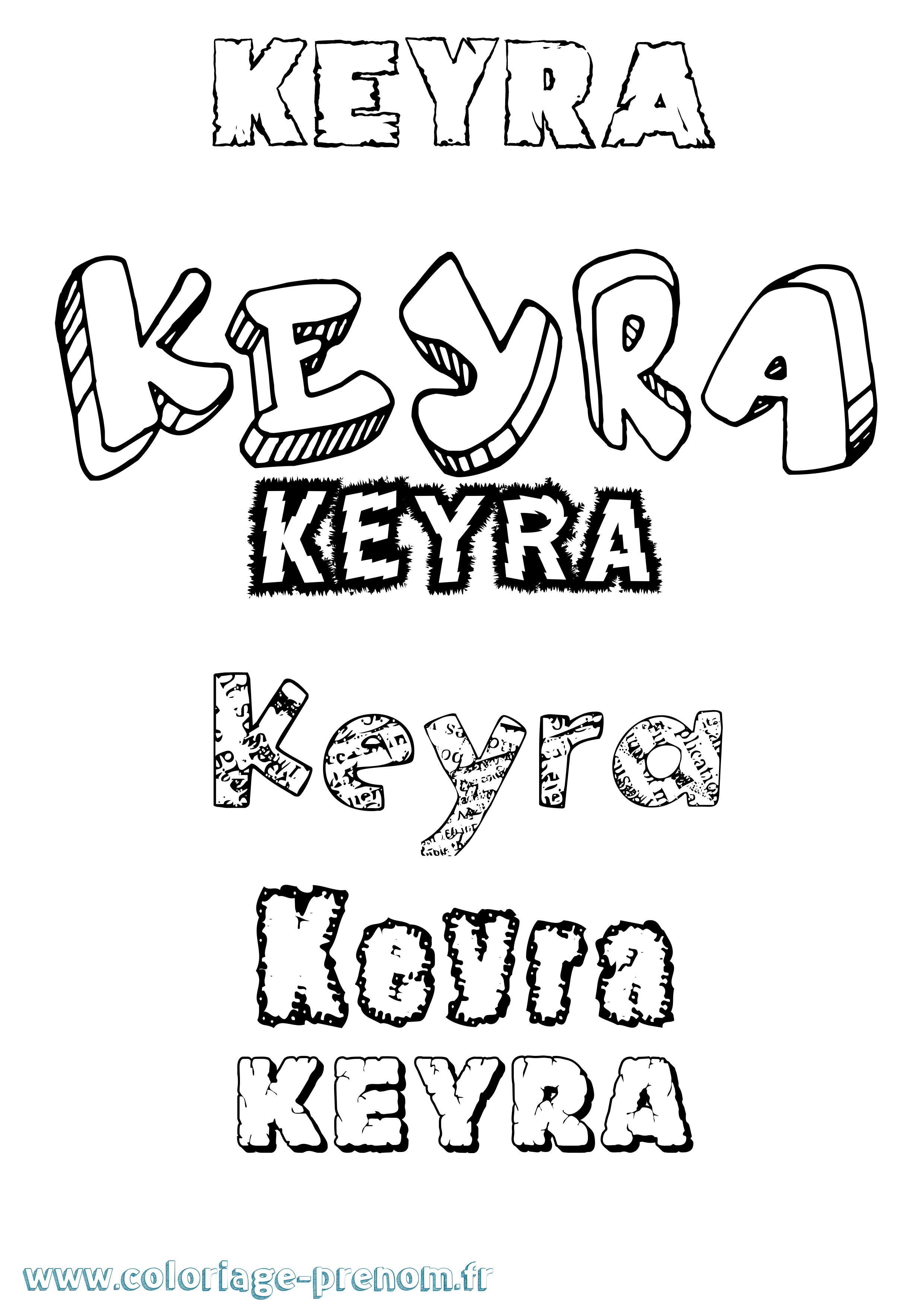 Coloriage Keyra Destructuré Coloriage prénom Keyra Destructuré