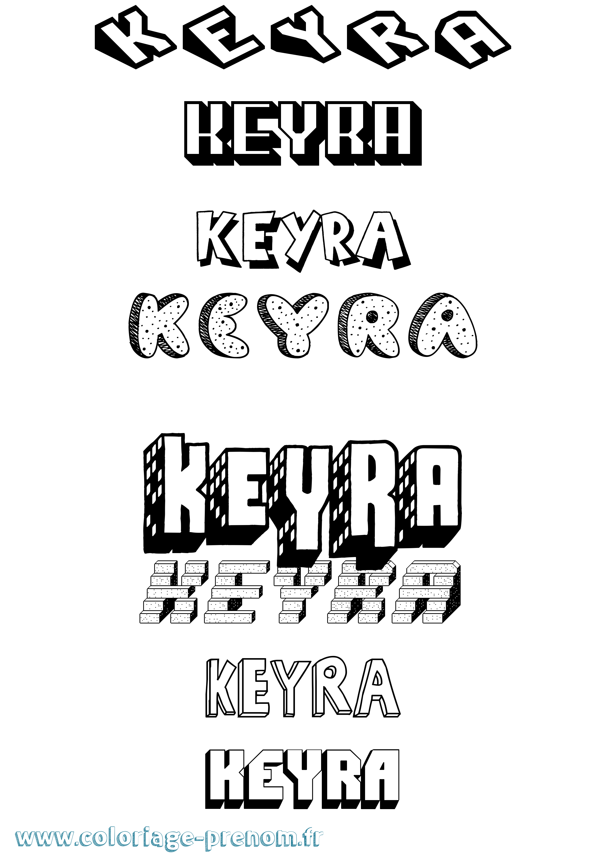 Coloriage Keyra Effet 3D Coloriage prénom Keyra Effet 3D