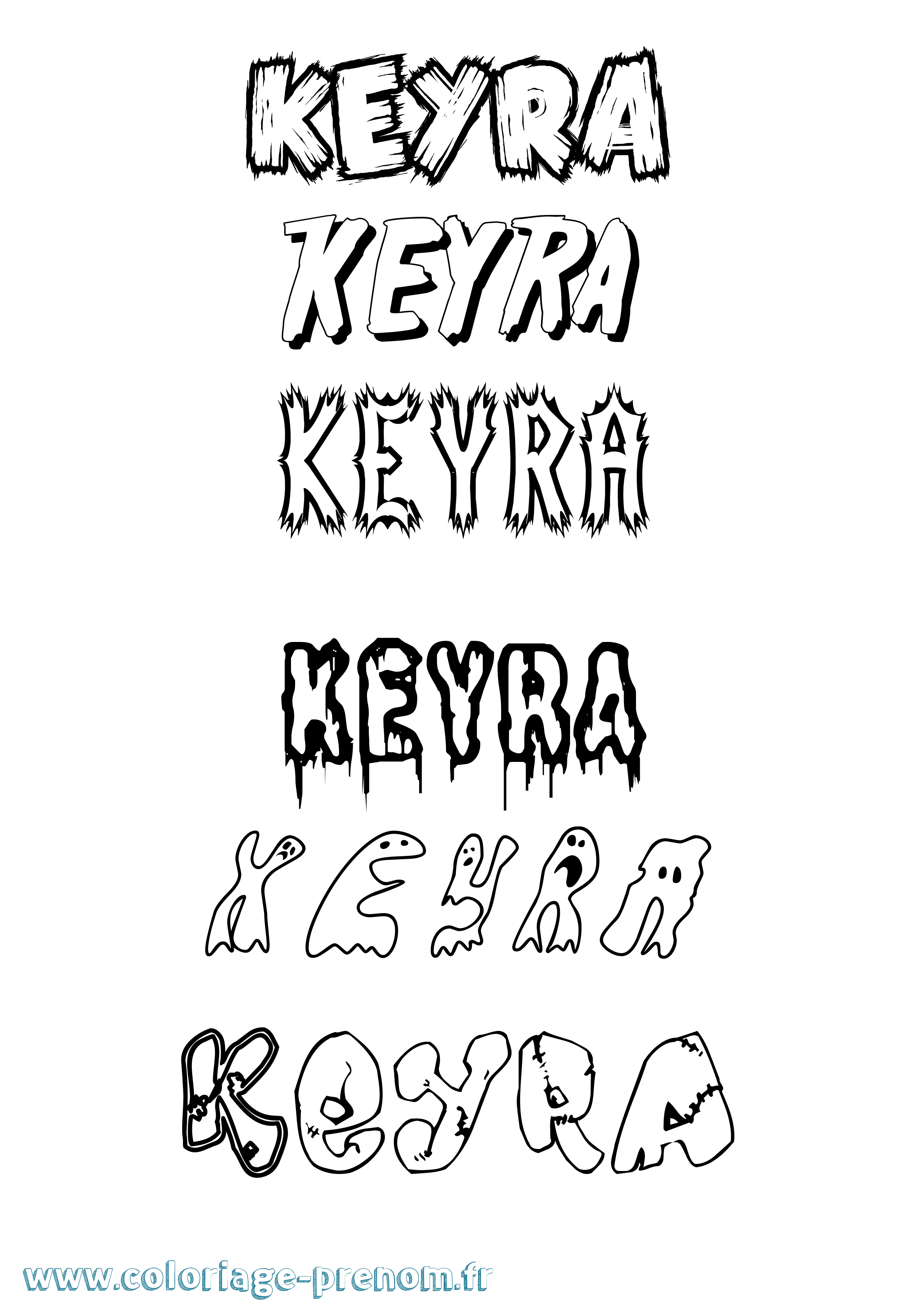 Coloriage Keyra Frisson Coloriage prénom Keyra Frisson