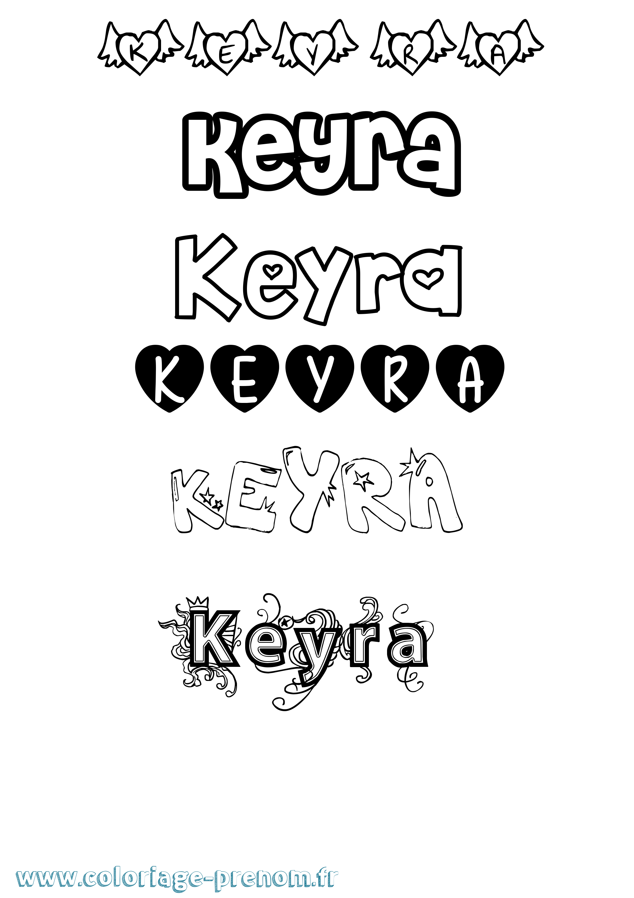 Coloriage Keyra Girly Coloriage prénom Keyra Girly