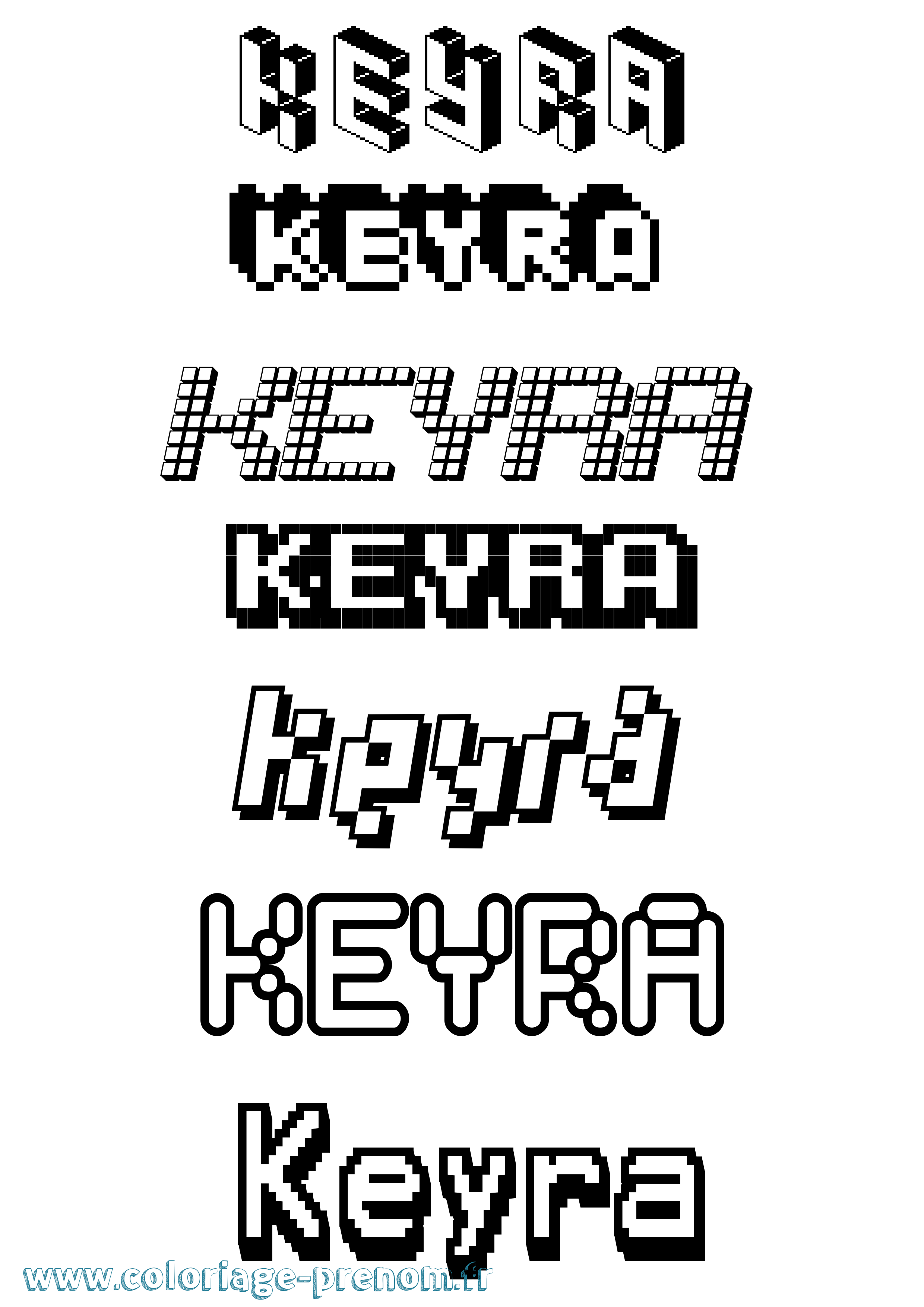 Coloriage Keyra Pixel Coloriage prénom Keyra Pixel