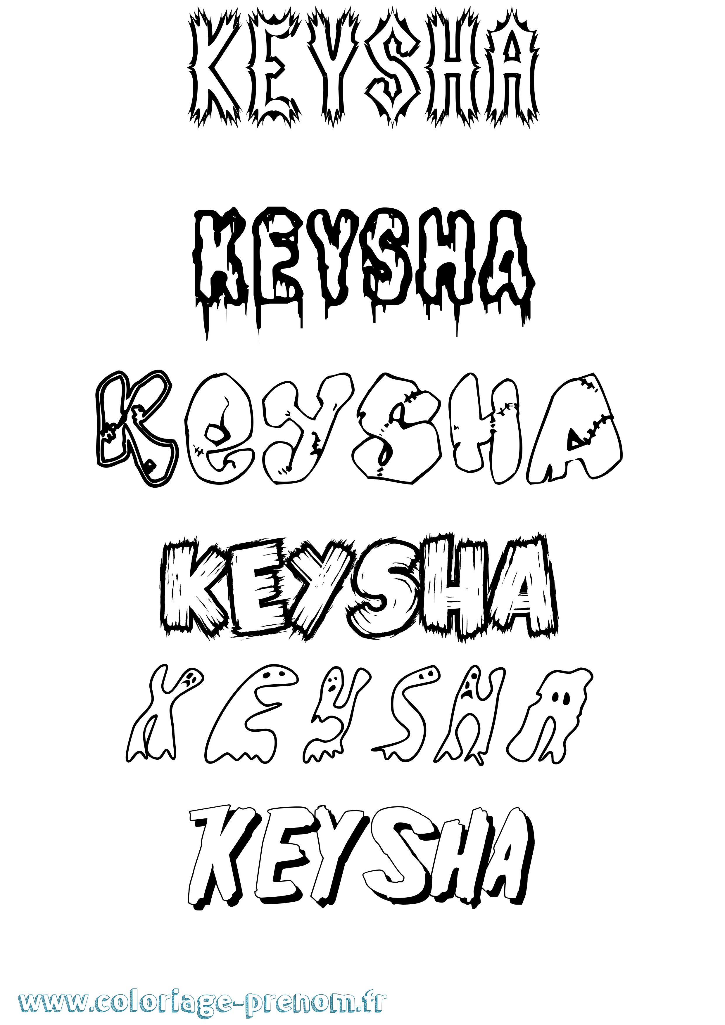 Coloriage Keysha Frisson Coloriage prénom Keysha Frisson