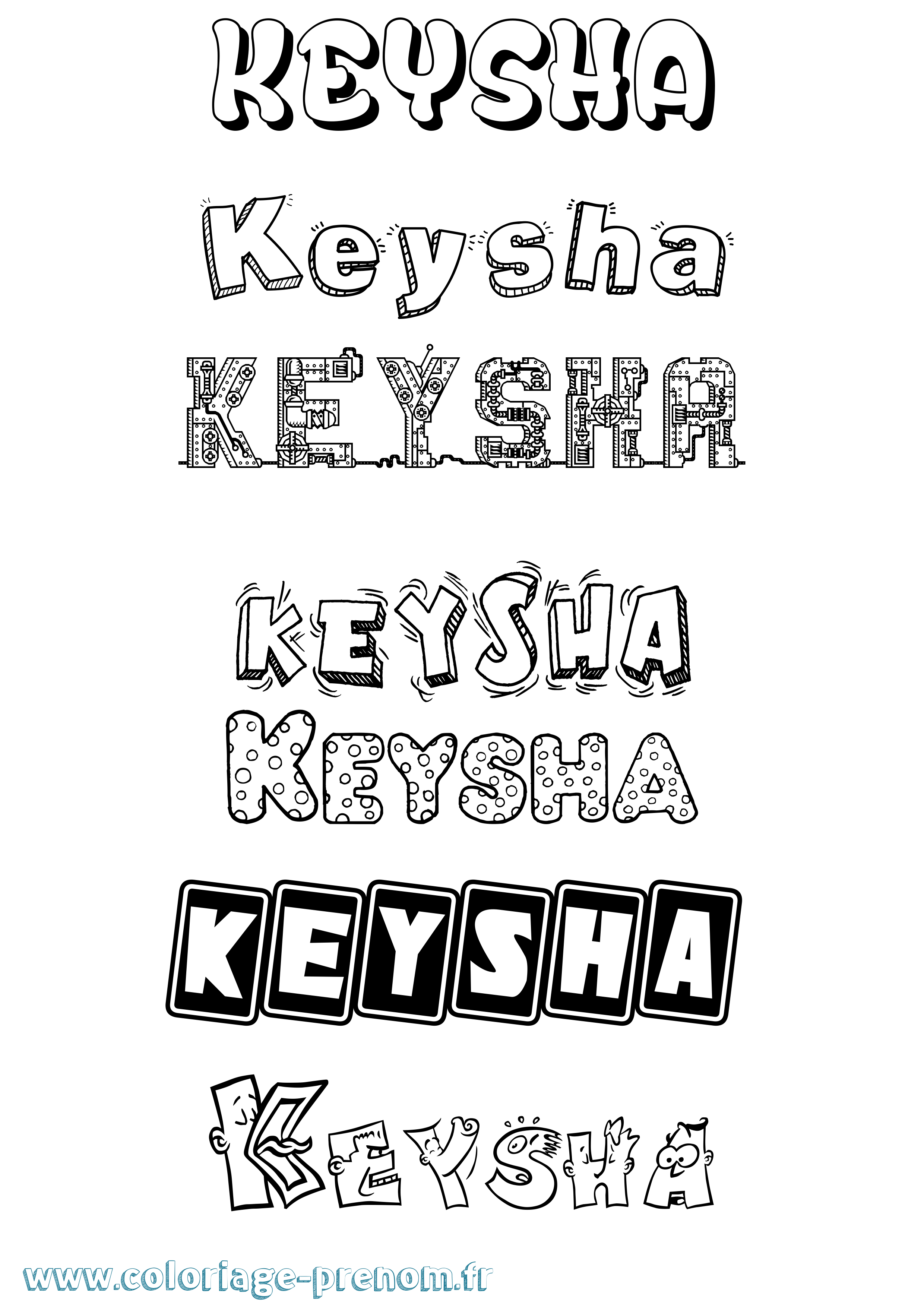 Coloriage Keysha Fun Coloriage prénom Keysha Fun