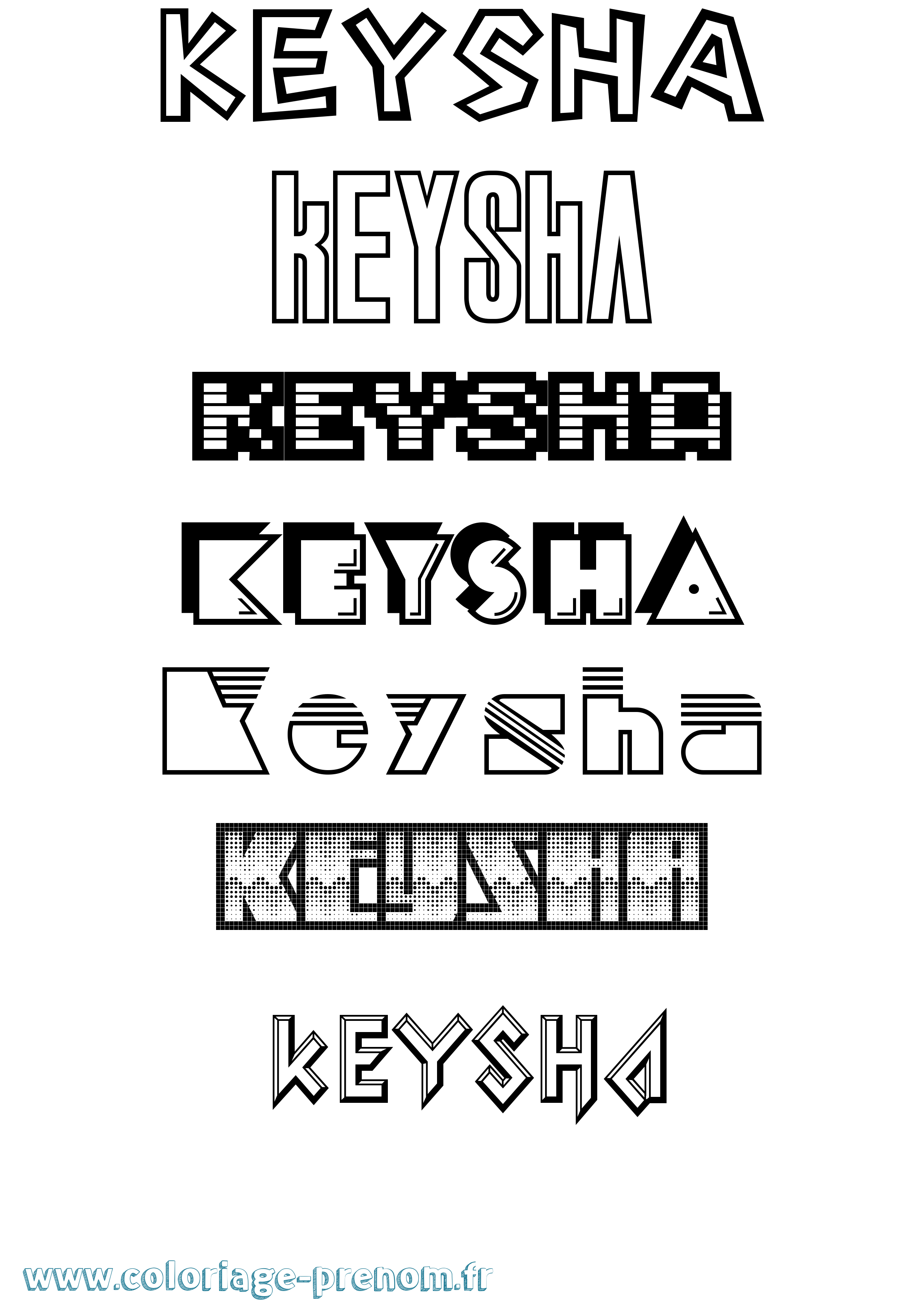 Coloriage Keysha Jeux Vidéos Coloriage prénom Keysha Jeux Vidéos