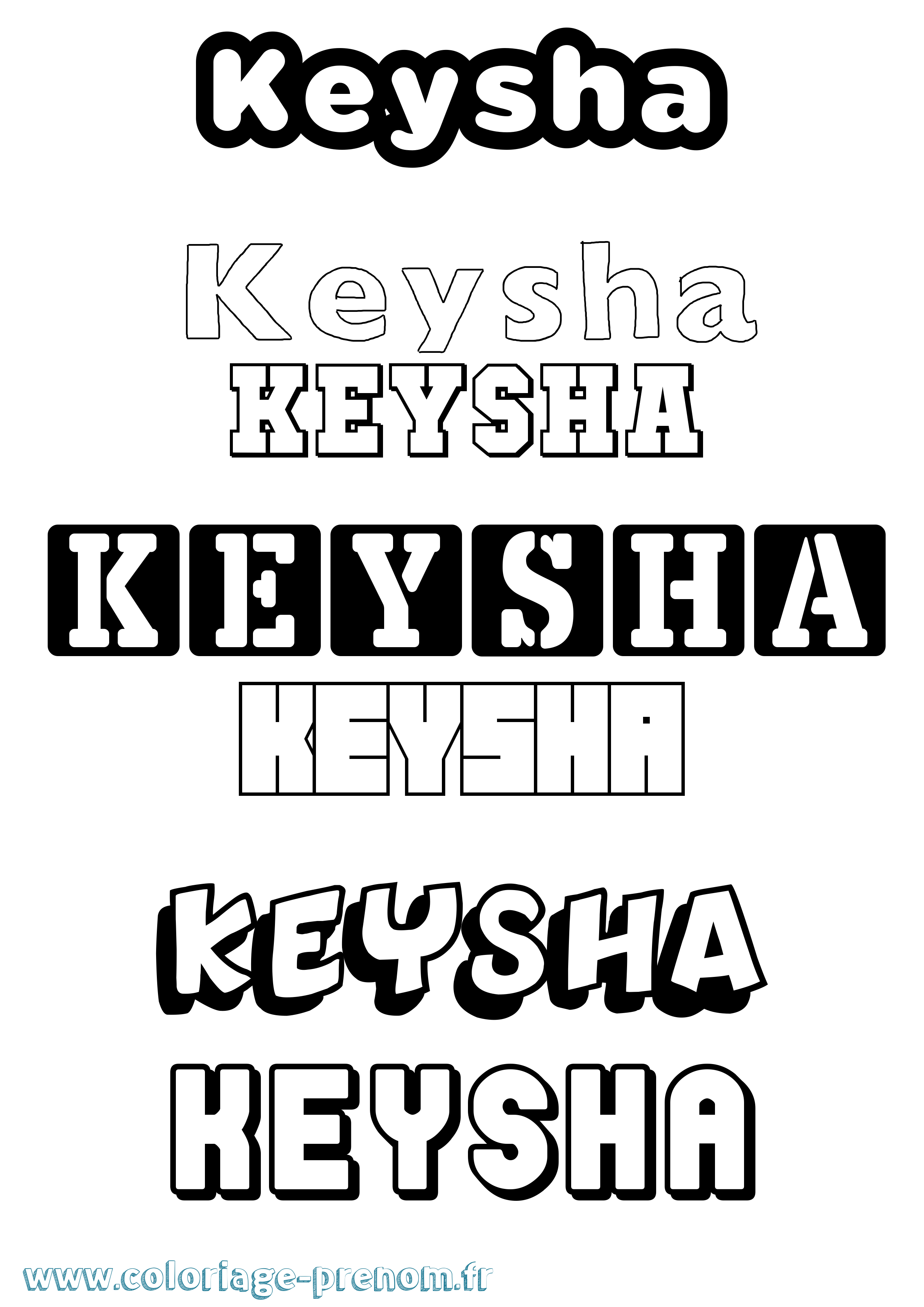 Coloriage Keysha Simple Coloriage prénom Keysha Simple