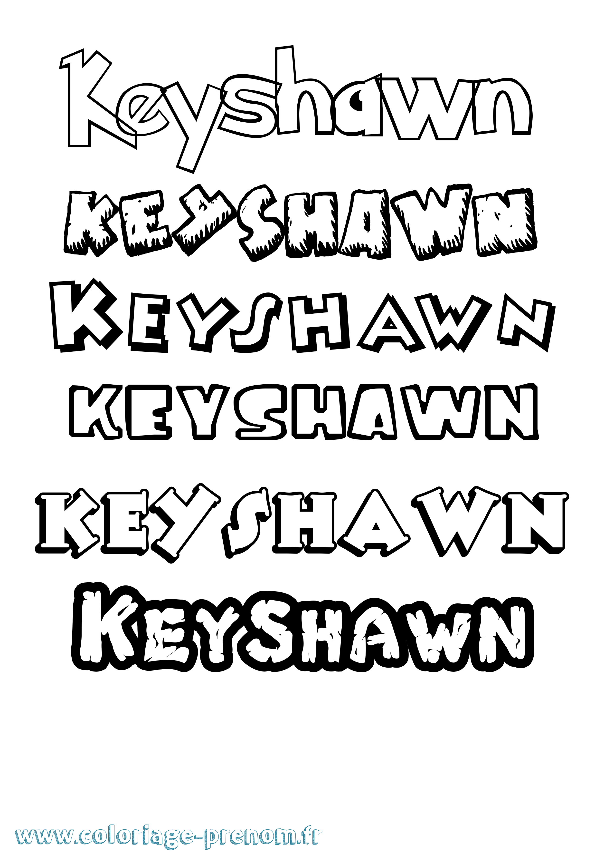 Coloriage Keyshawn Dessin Animé Coloriage prénom Keyshawn Dessin Animé