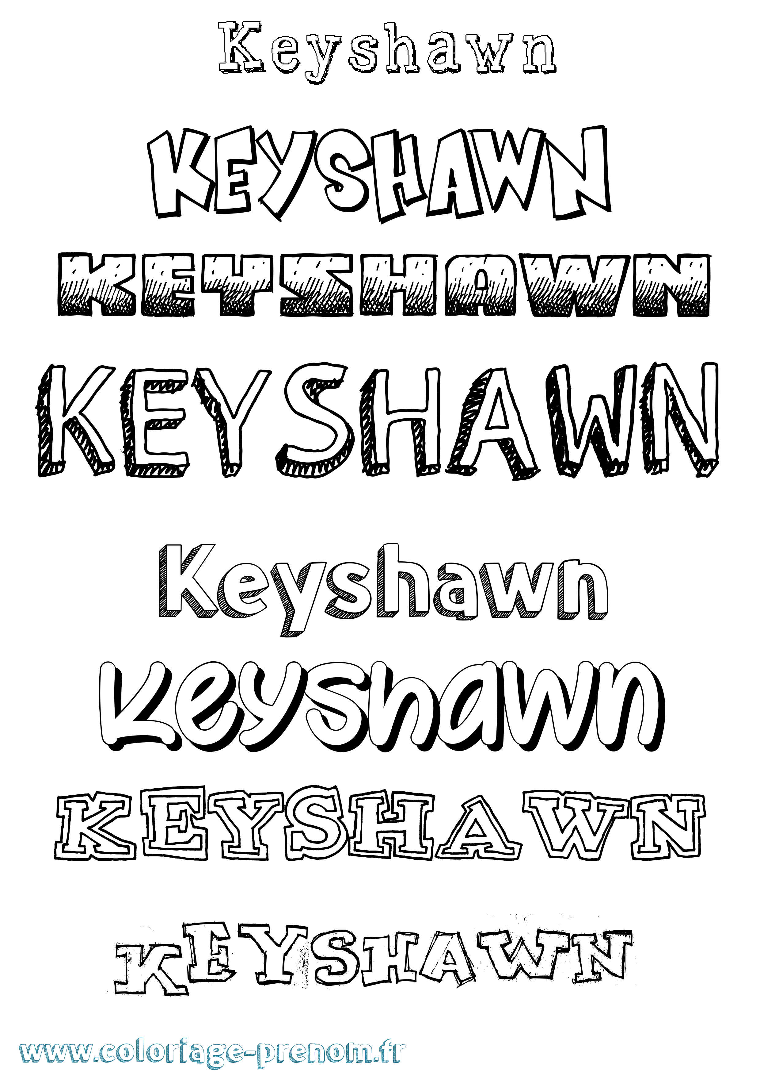 Coloriage Keyshawn Dessiné Coloriage prénom Keyshawn Dessiné