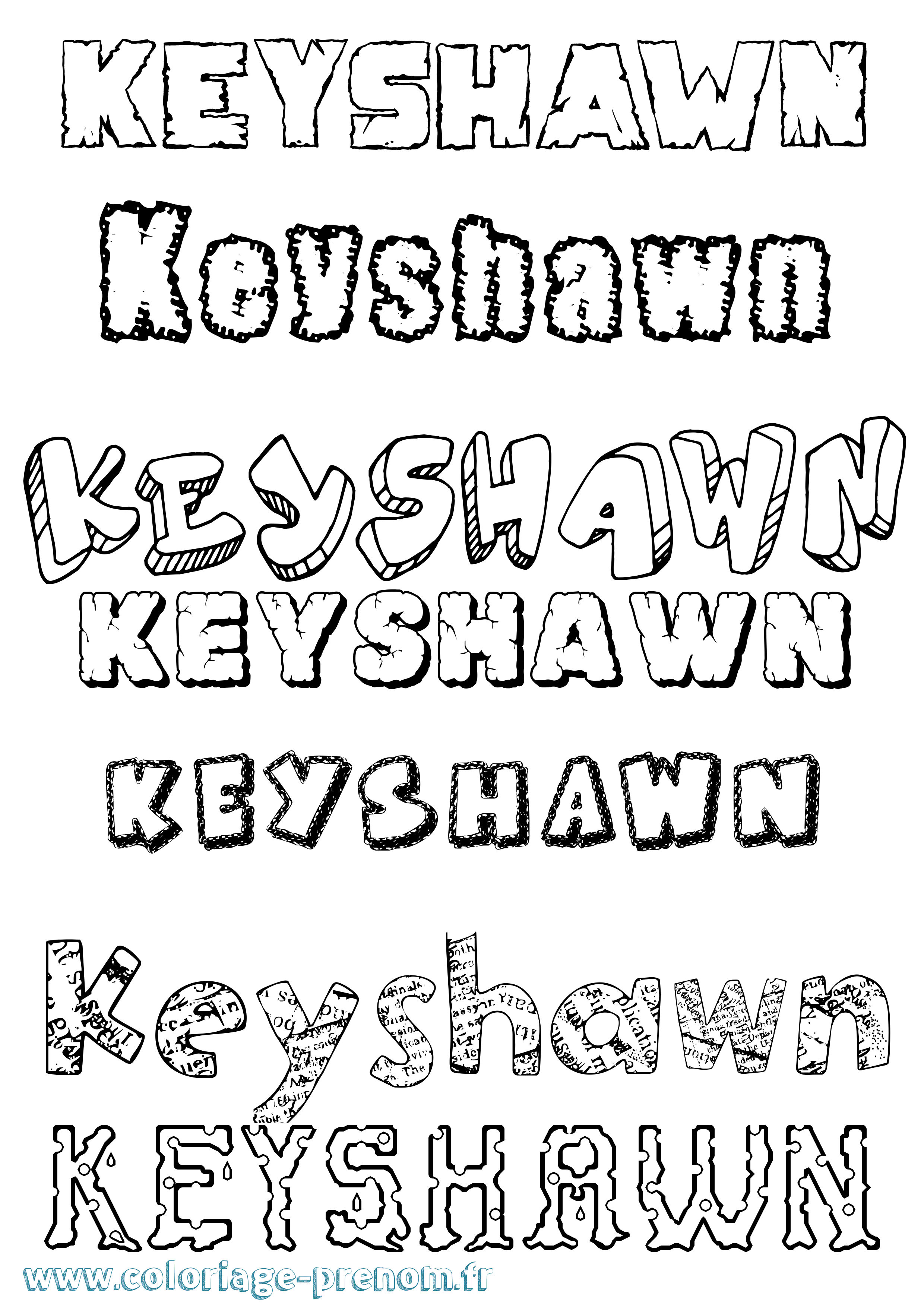 Coloriage Keyshawn Destructuré Coloriage prénom Keyshawn Destructuré