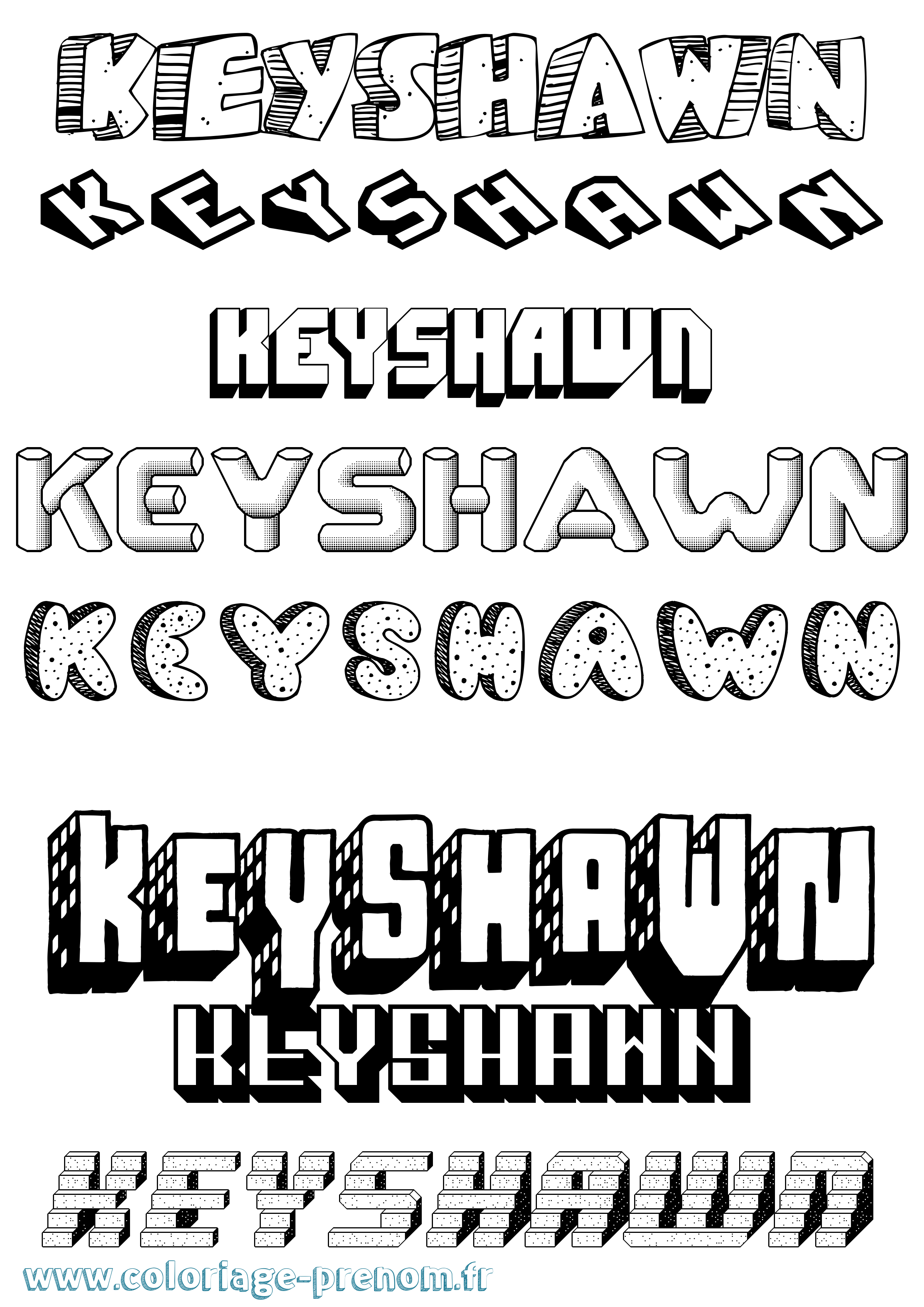 Coloriage Keyshawn Effet 3D Coloriage prénom Keyshawn Effet 3D