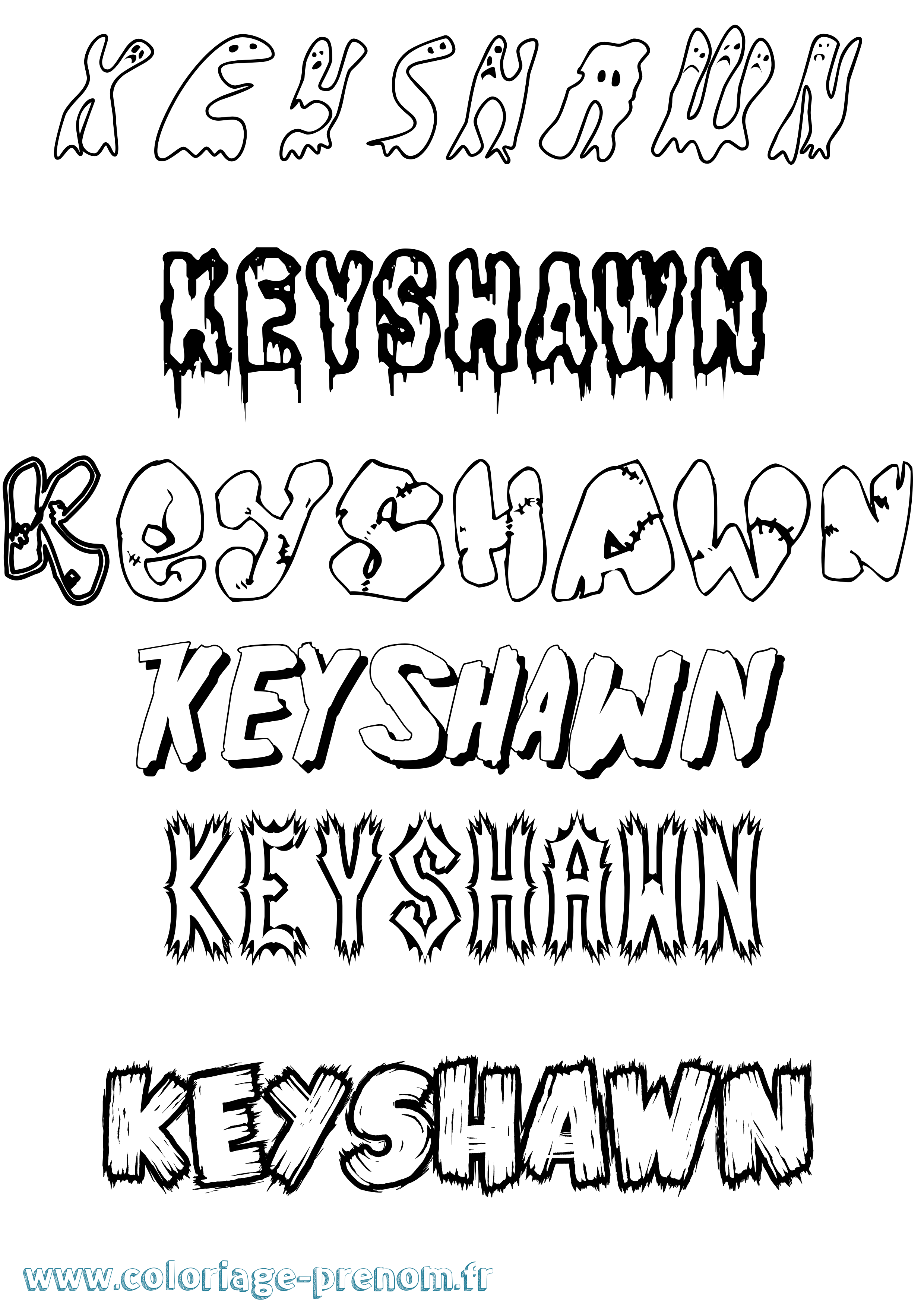 Coloriage Keyshawn Frisson Coloriage prénom Keyshawn Frisson