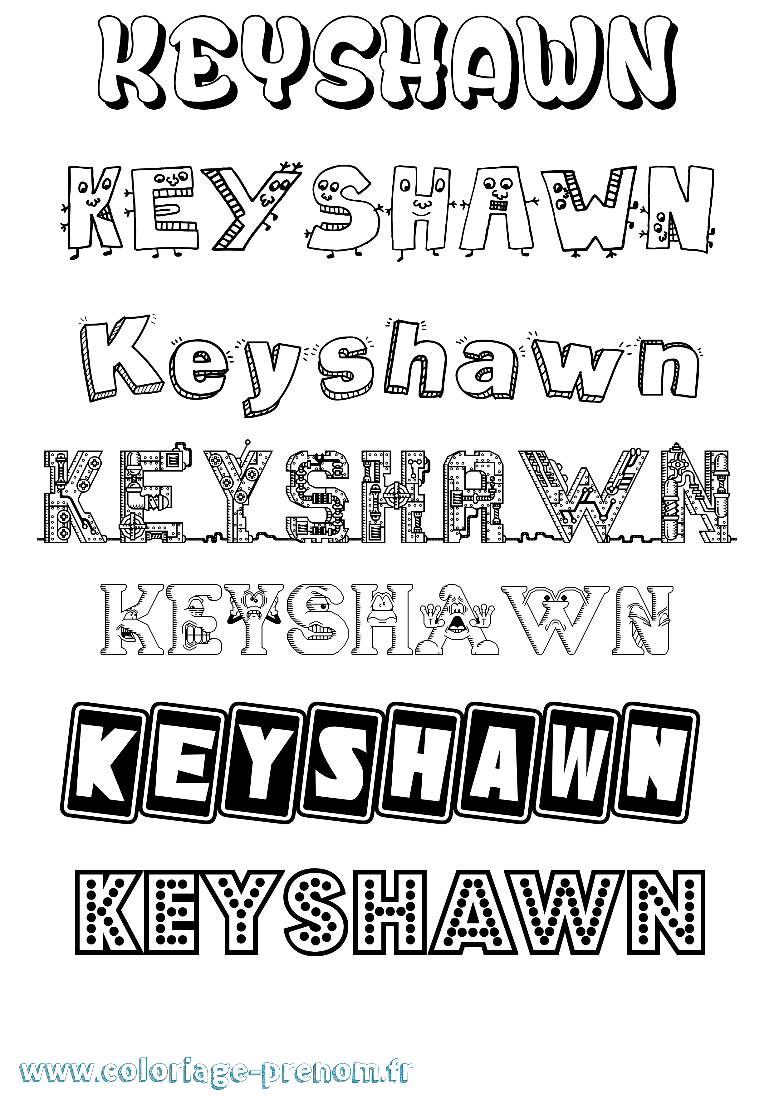 Coloriage Keyshawn Fun Coloriage prénom Keyshawn Fun
