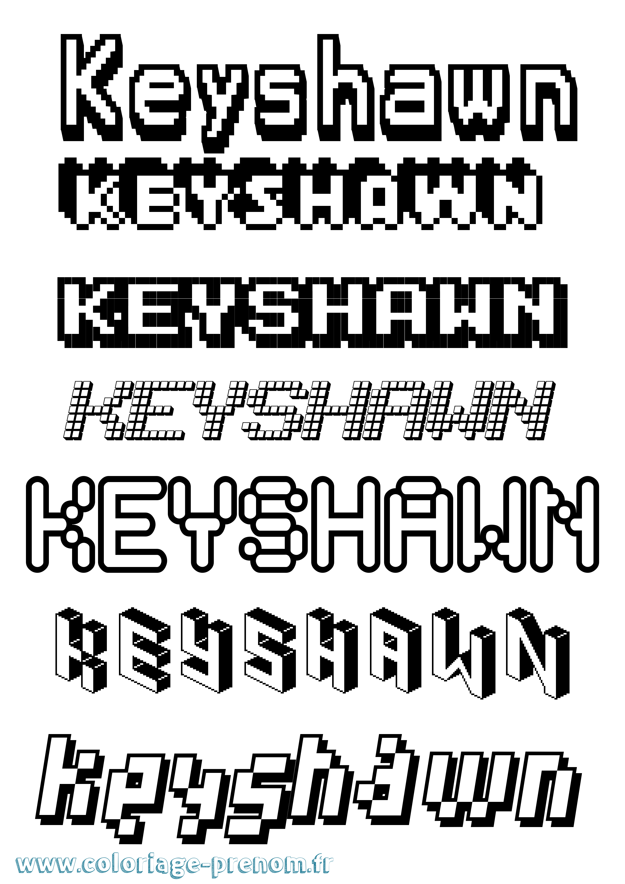 Coloriage Keyshawn Pixel Coloriage prénom Keyshawn Pixel