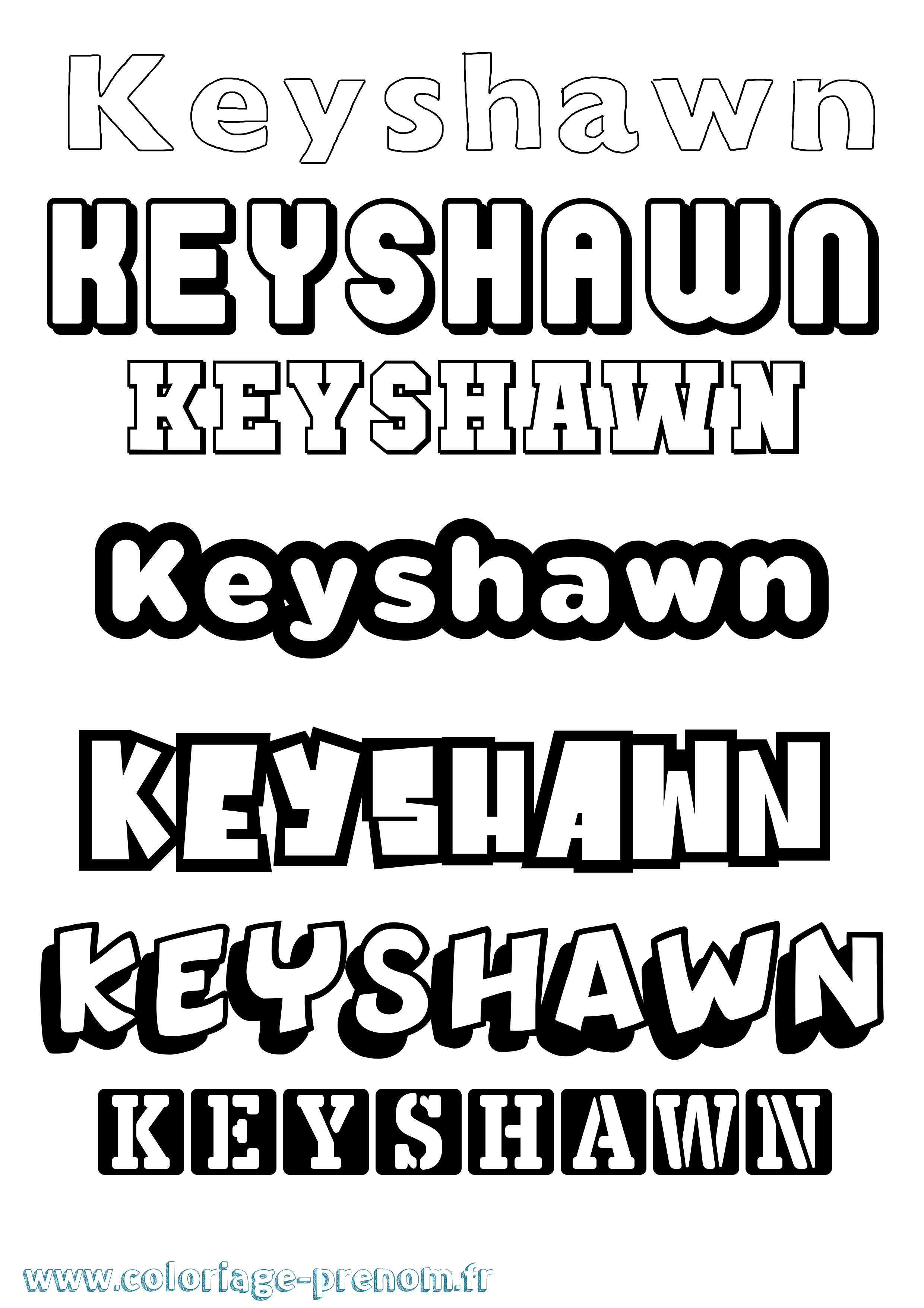 Coloriage Keyshawn Simple Coloriage prénom Keyshawn Simple
