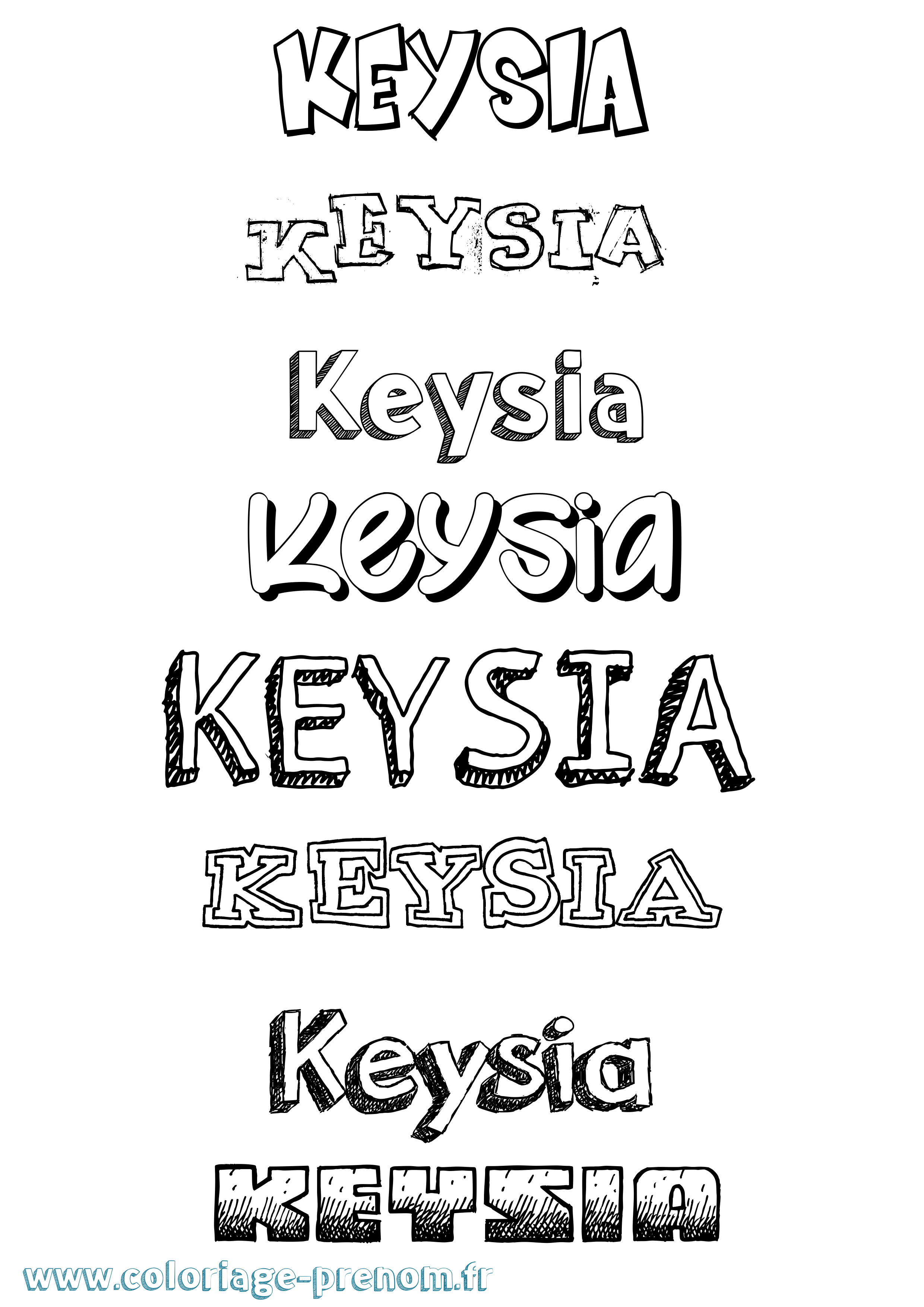 Coloriage Keysia Dessiné Coloriage prénom Keysia Dessiné