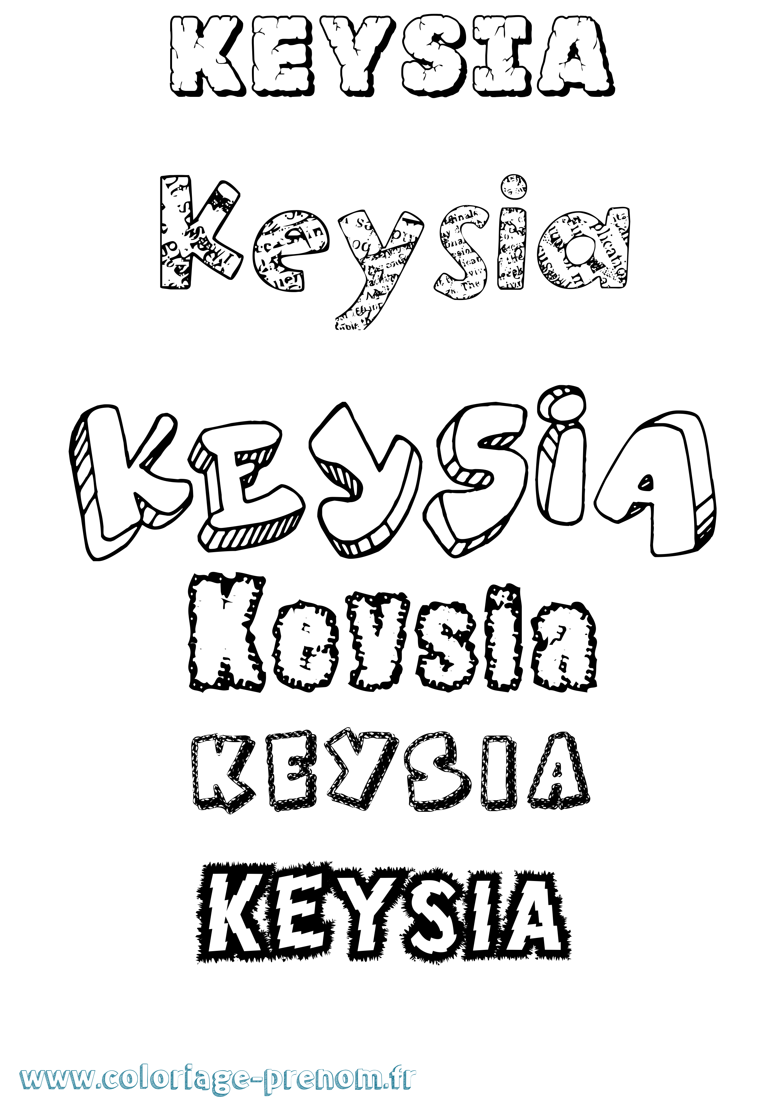 Coloriage Keysia Destructuré Coloriage prénom Keysia Destructuré