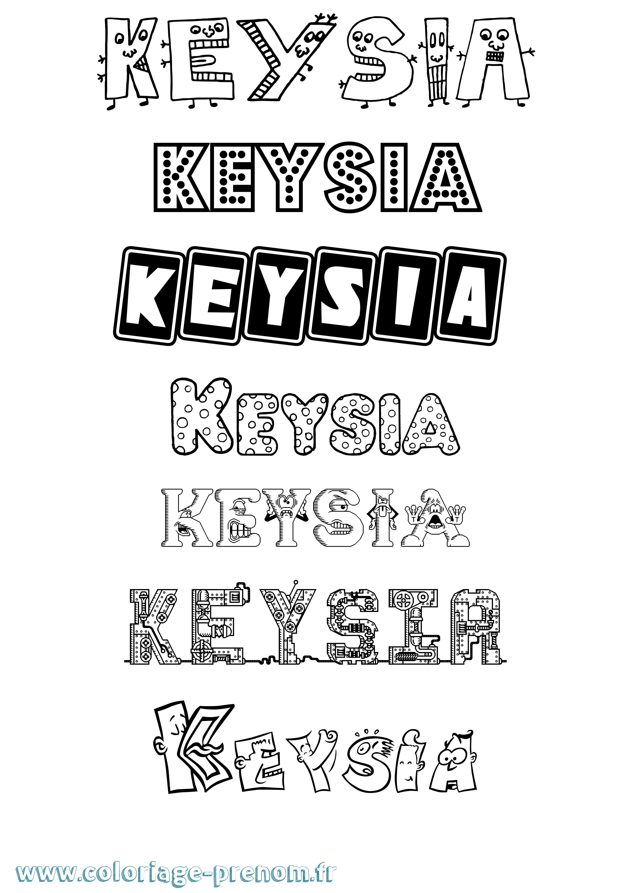 Coloriage Keysia Fun Coloriage prénom Keysia Fun