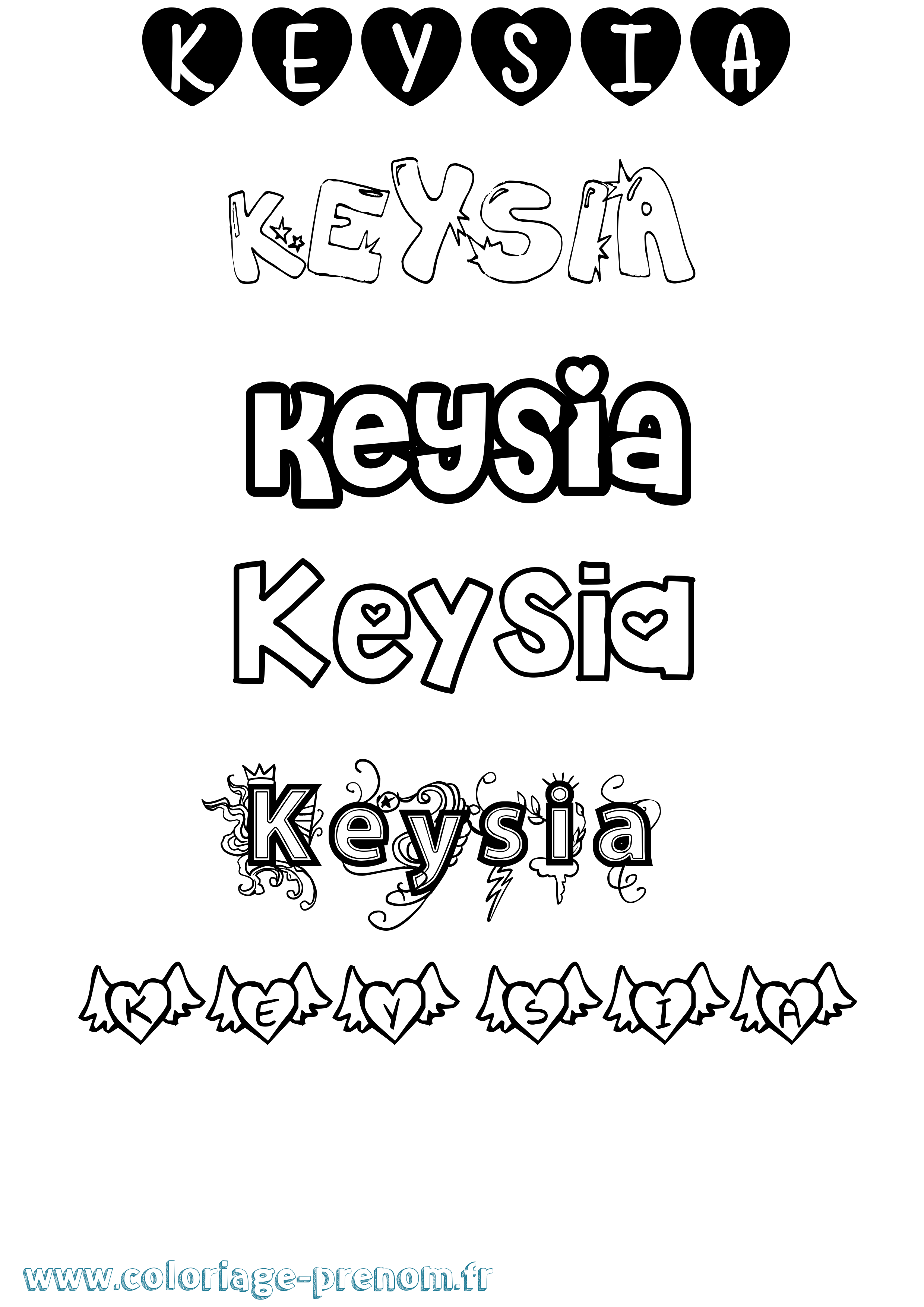 Coloriage Keysia Girly Coloriage prénom Keysia Girly