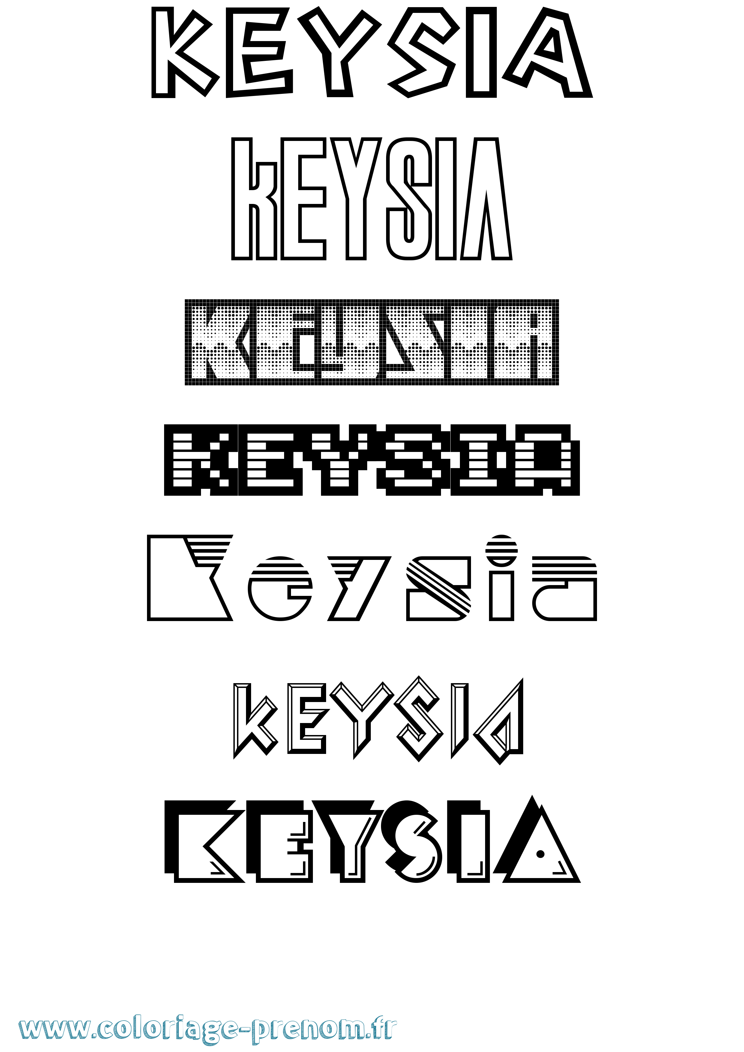 Coloriage Keysia Jeux Vidéos Coloriage prénom Keysia Jeux Vidéos