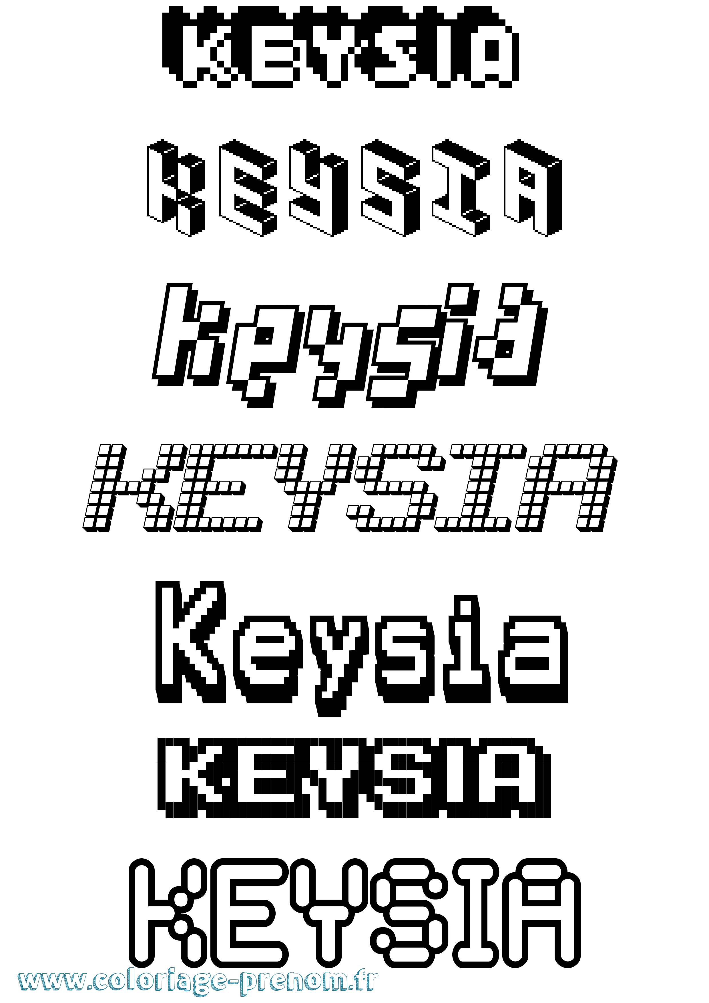 Coloriage Keysia Pixel Coloriage prénom Keysia Pixel
