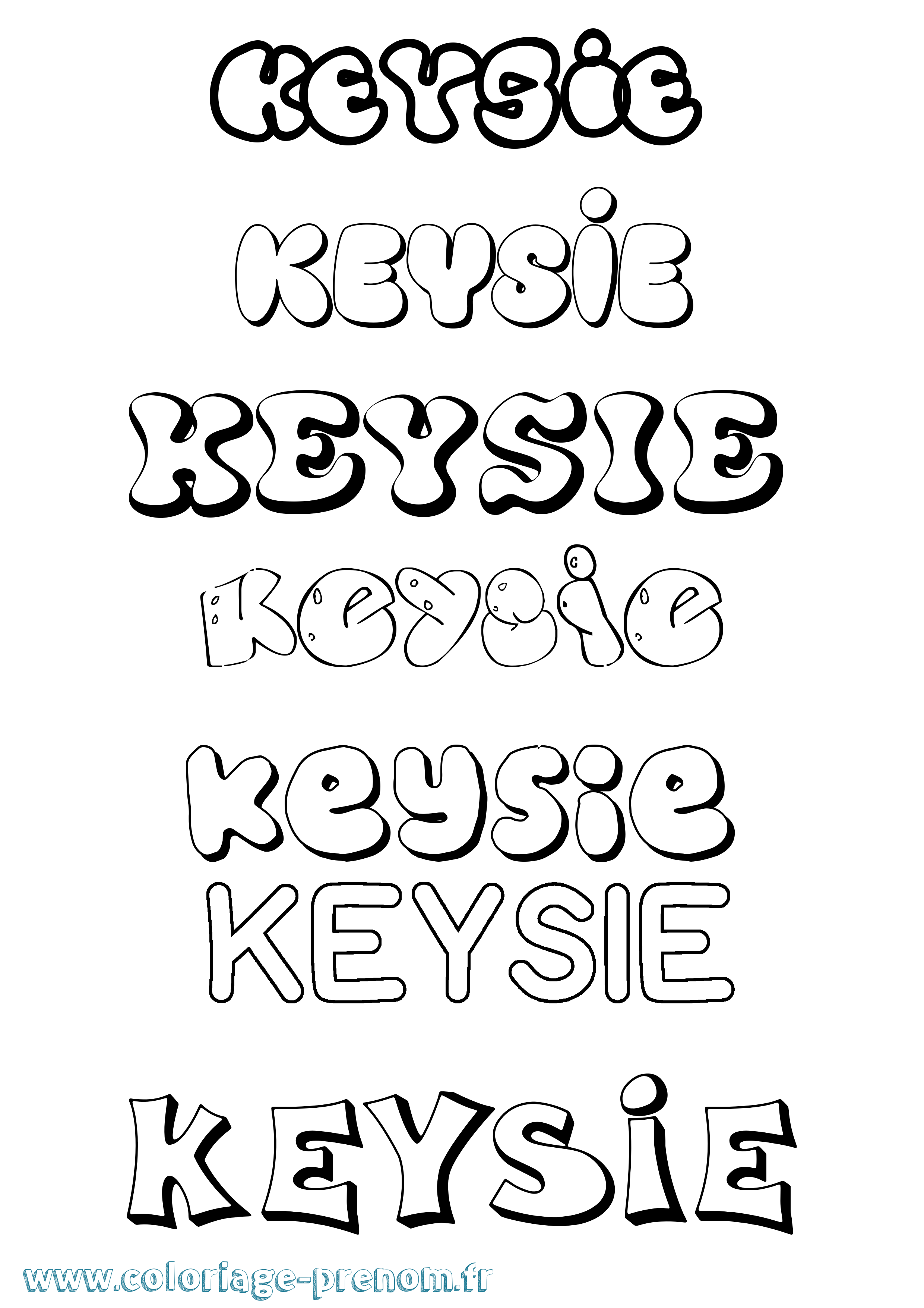 Coloriage Keysie Bubble Coloriage prénom Keysie Bubble