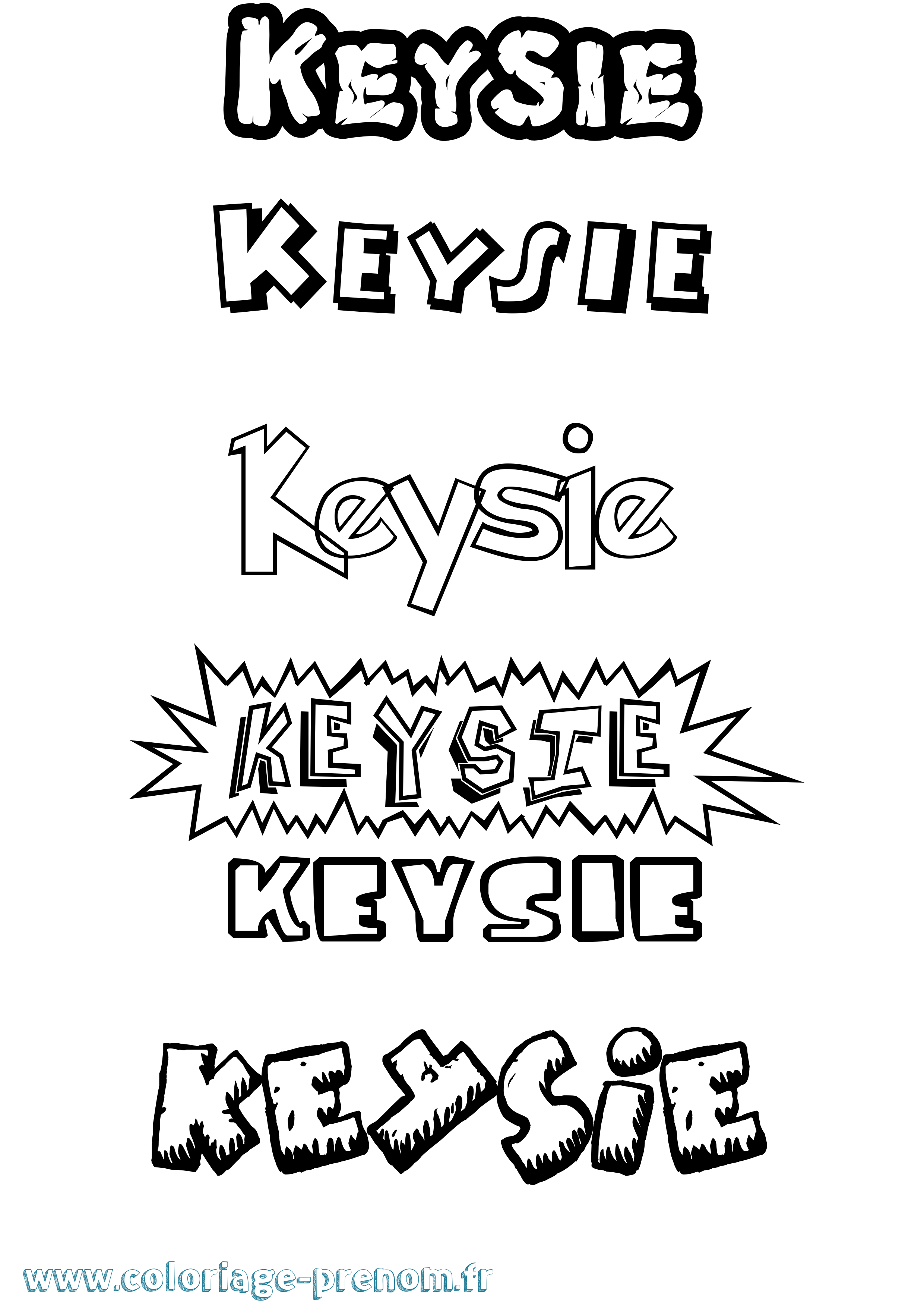 Coloriage Keysie Dessin Animé Coloriage prénom Keysie Dessin Animé