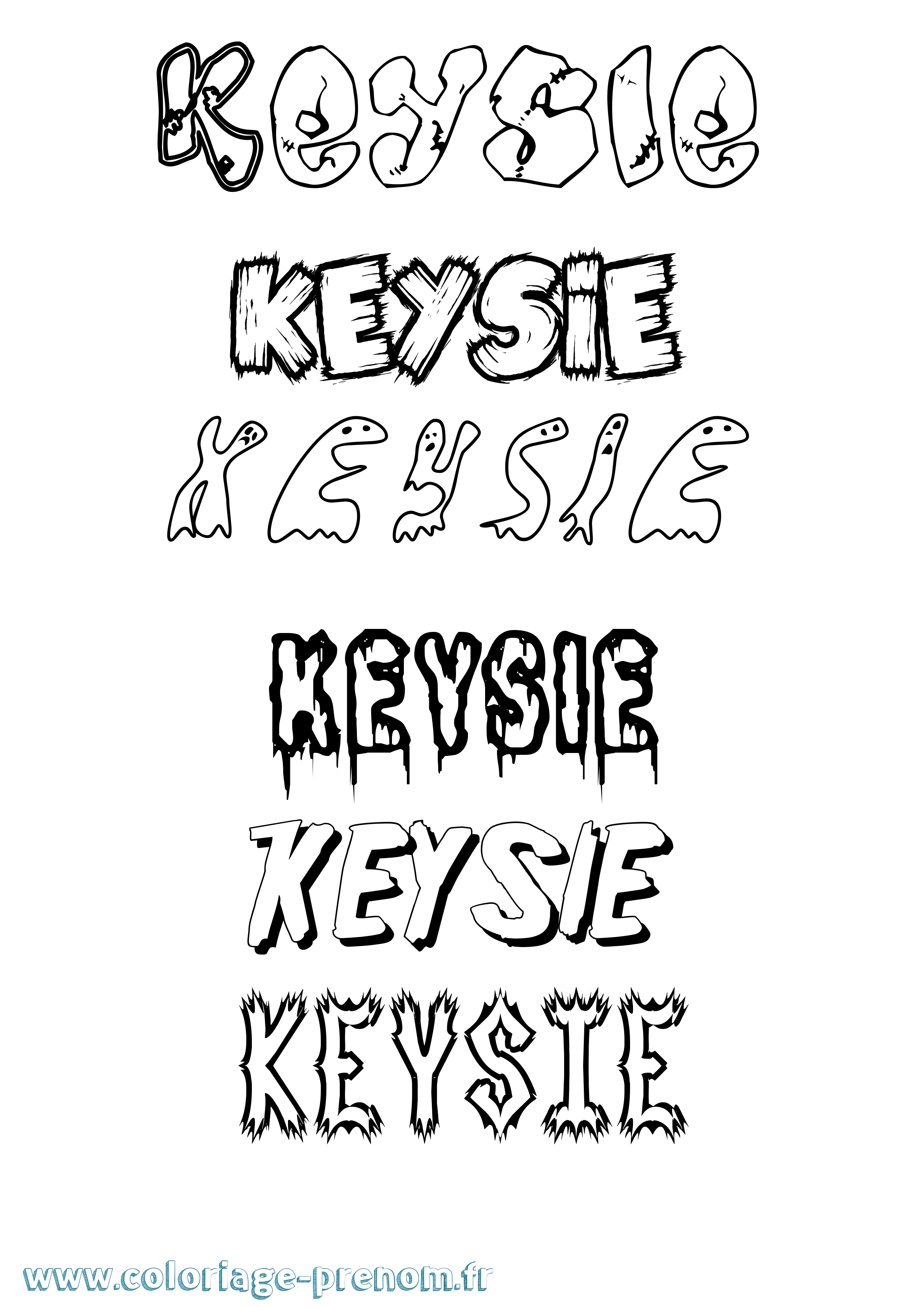 Coloriage Keysie Frisson Coloriage prénom Keysie Frisson