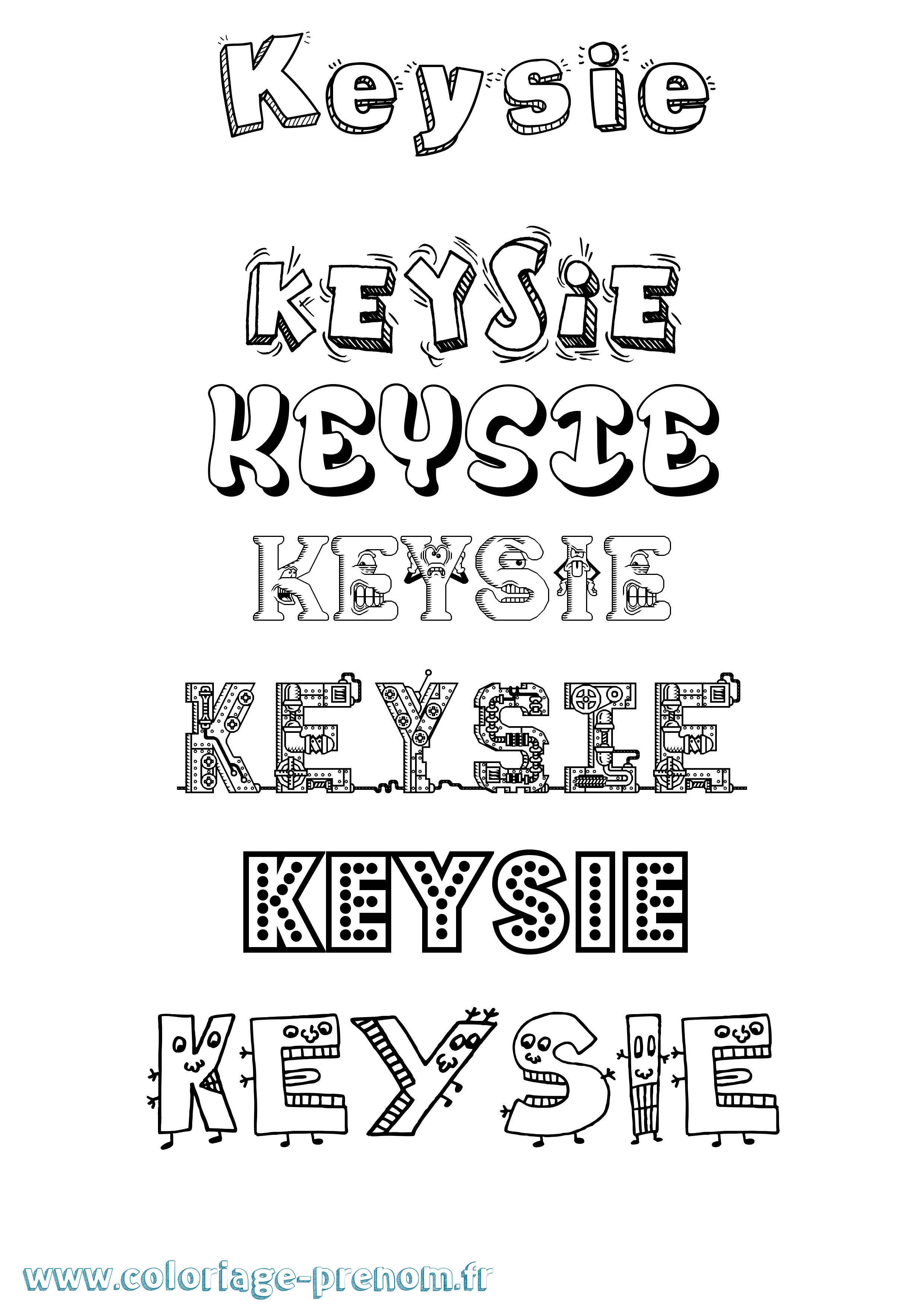 Coloriage Keysie Fun Coloriage prénom Keysie Fun