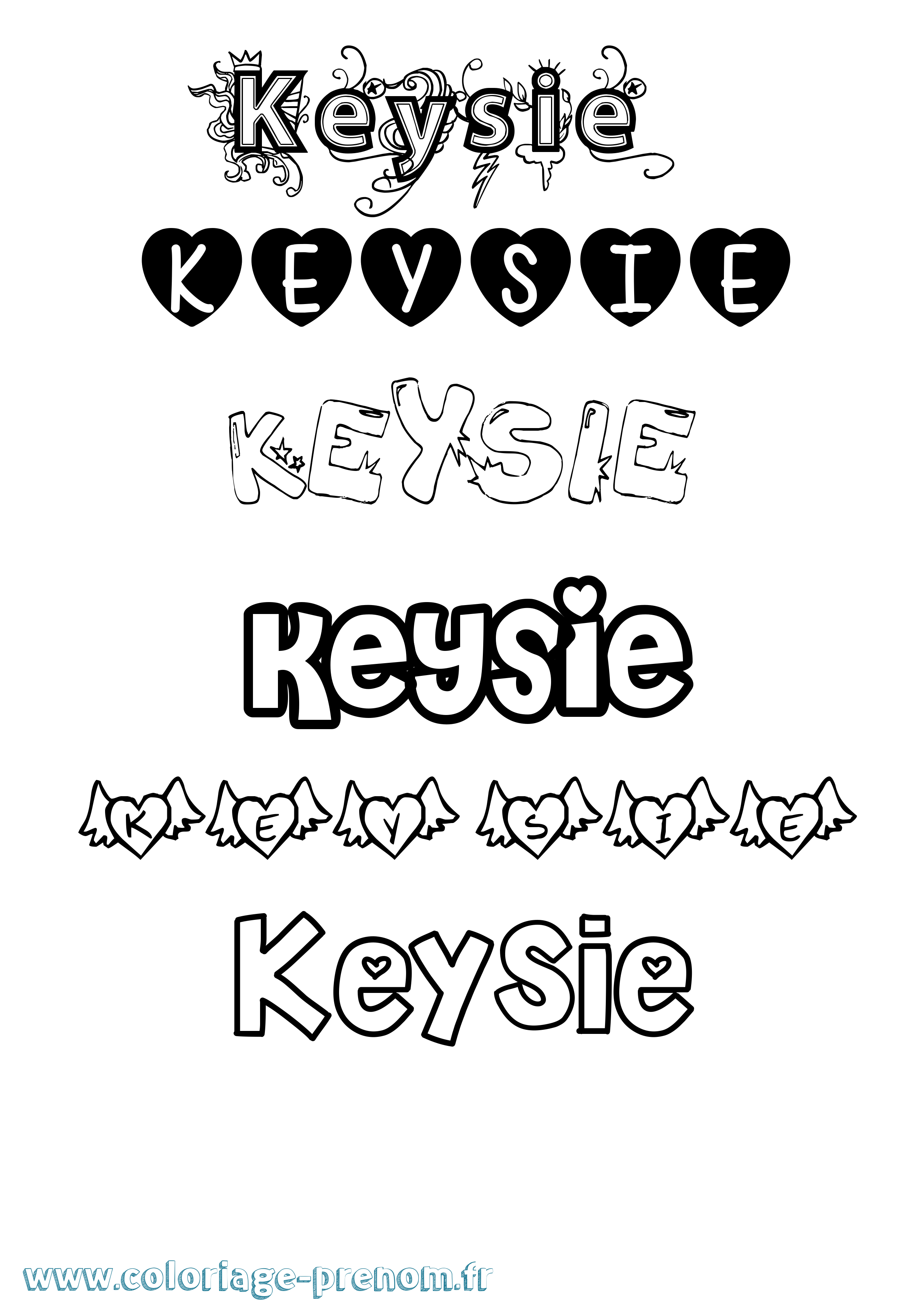 Coloriage Keysie Girly Coloriage prénom Keysie Girly