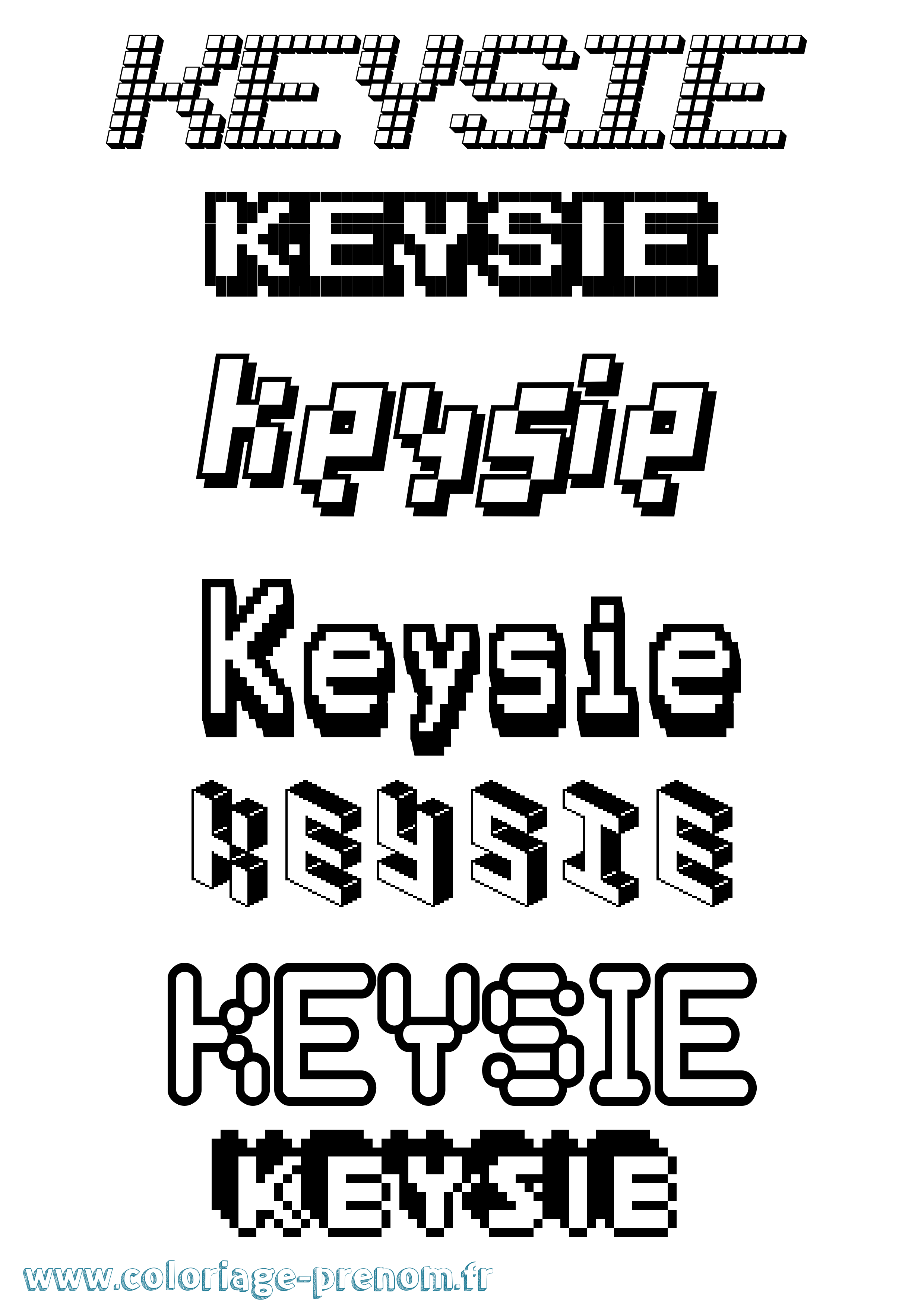 Coloriage Keysie Pixel Coloriage prénom Keysie Pixel