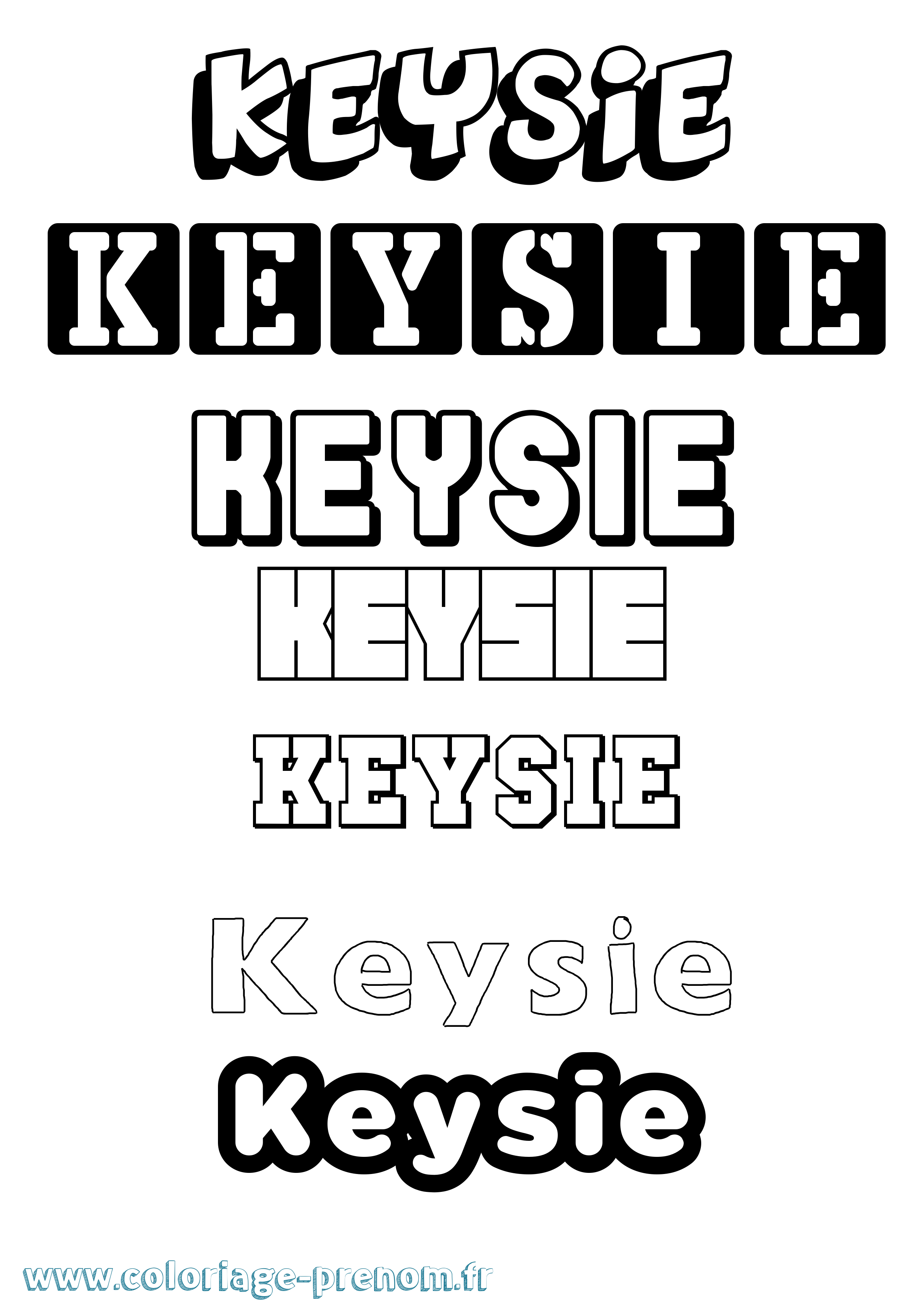 Coloriage Keysie Simple Coloriage prénom Keysie Simple
