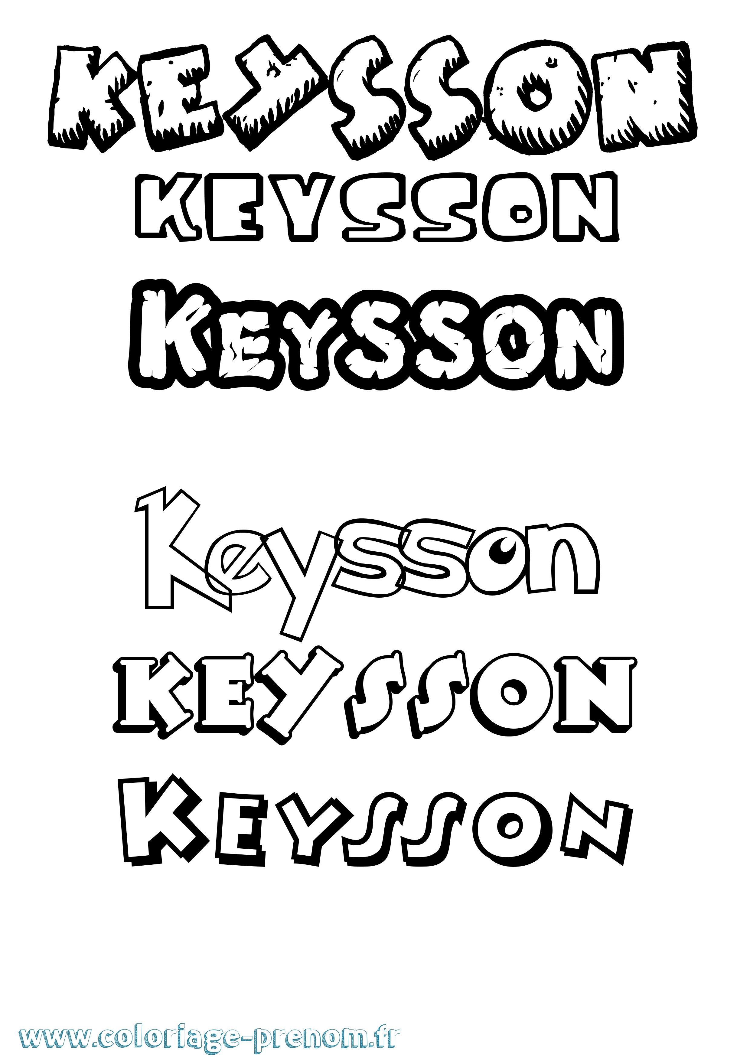 Coloriage Keysson Dessin Animé Coloriage prénom Keysson Dessin Animé