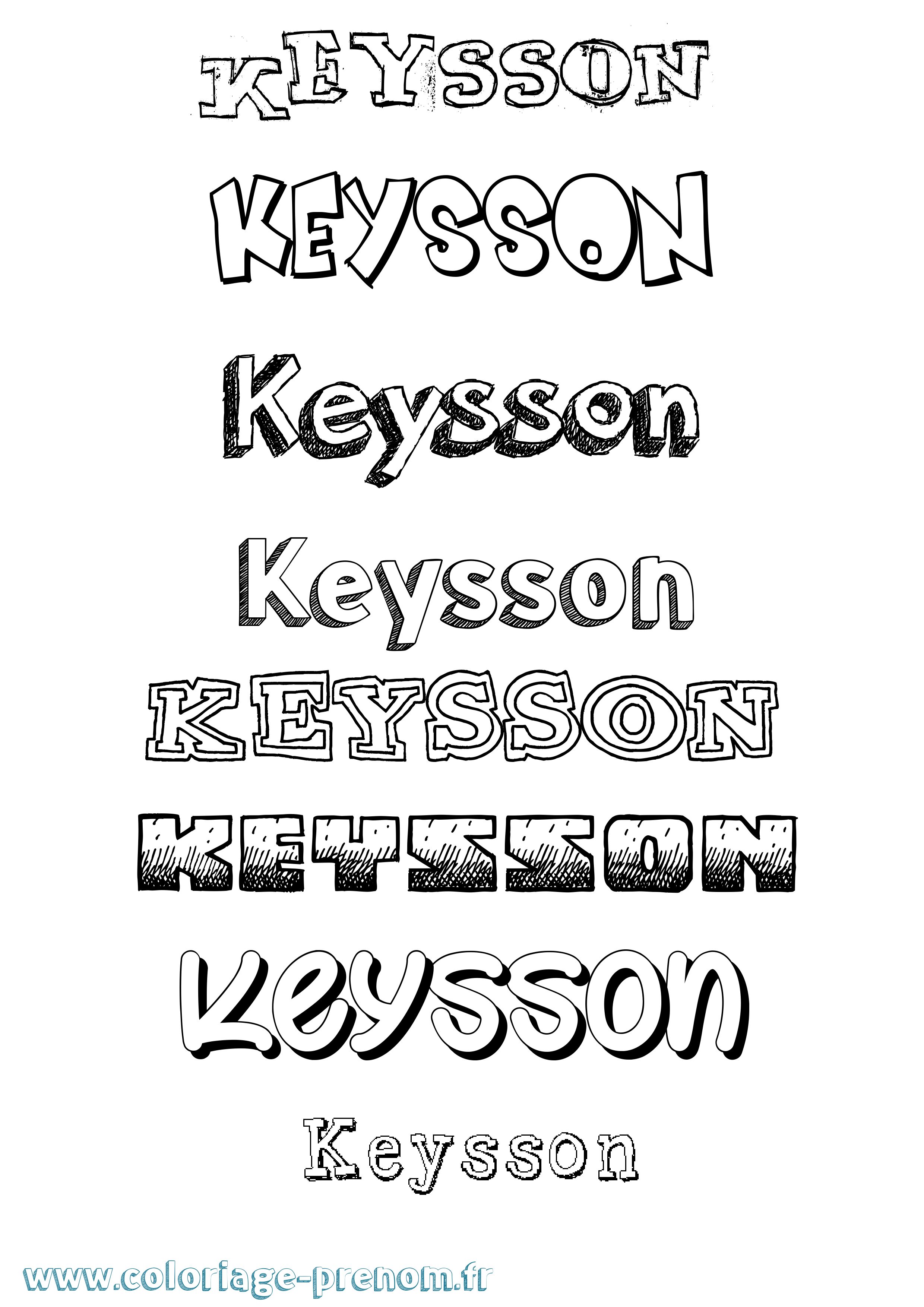 Coloriage Keysson Dessiné Coloriage prénom Keysson Dessiné