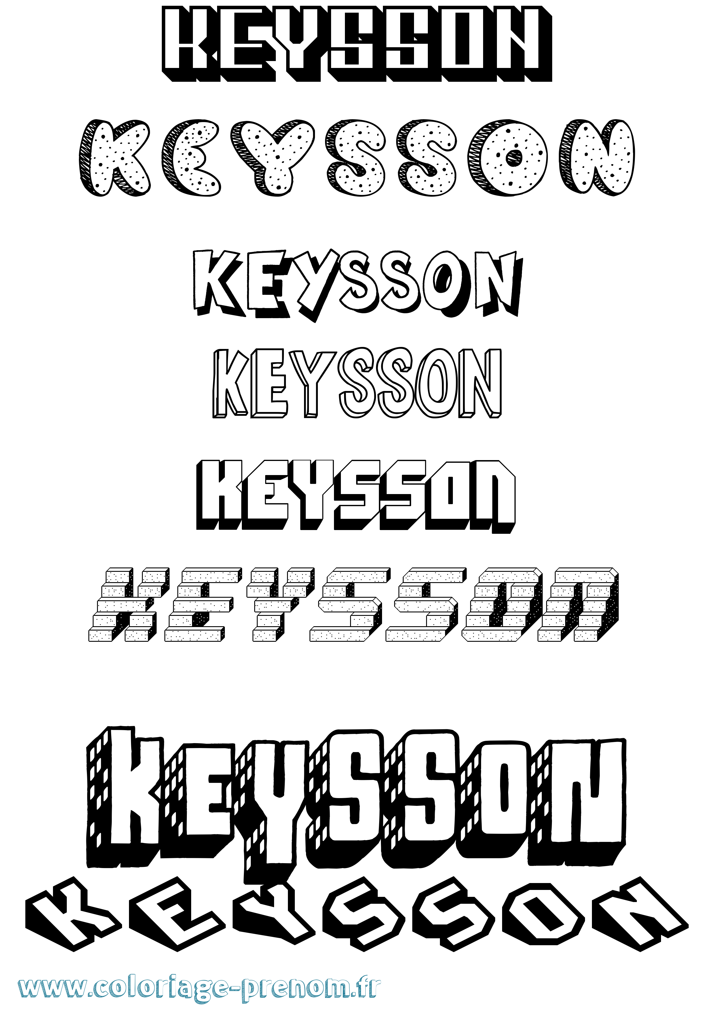 Coloriage Keysson Effet 3D Coloriage prénom Keysson Effet 3D