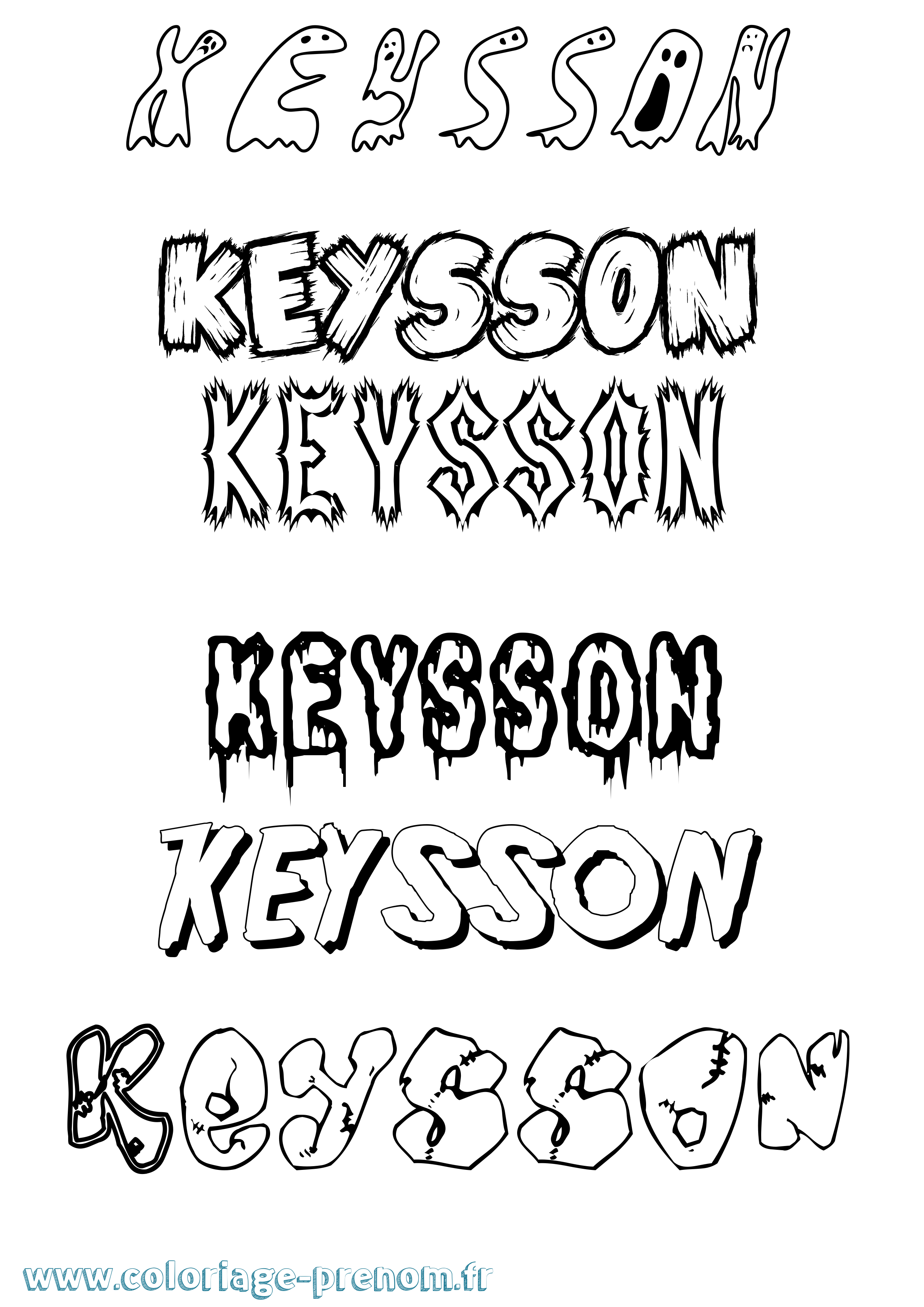 Coloriage Keysson Frisson Coloriage prénom Keysson Frisson