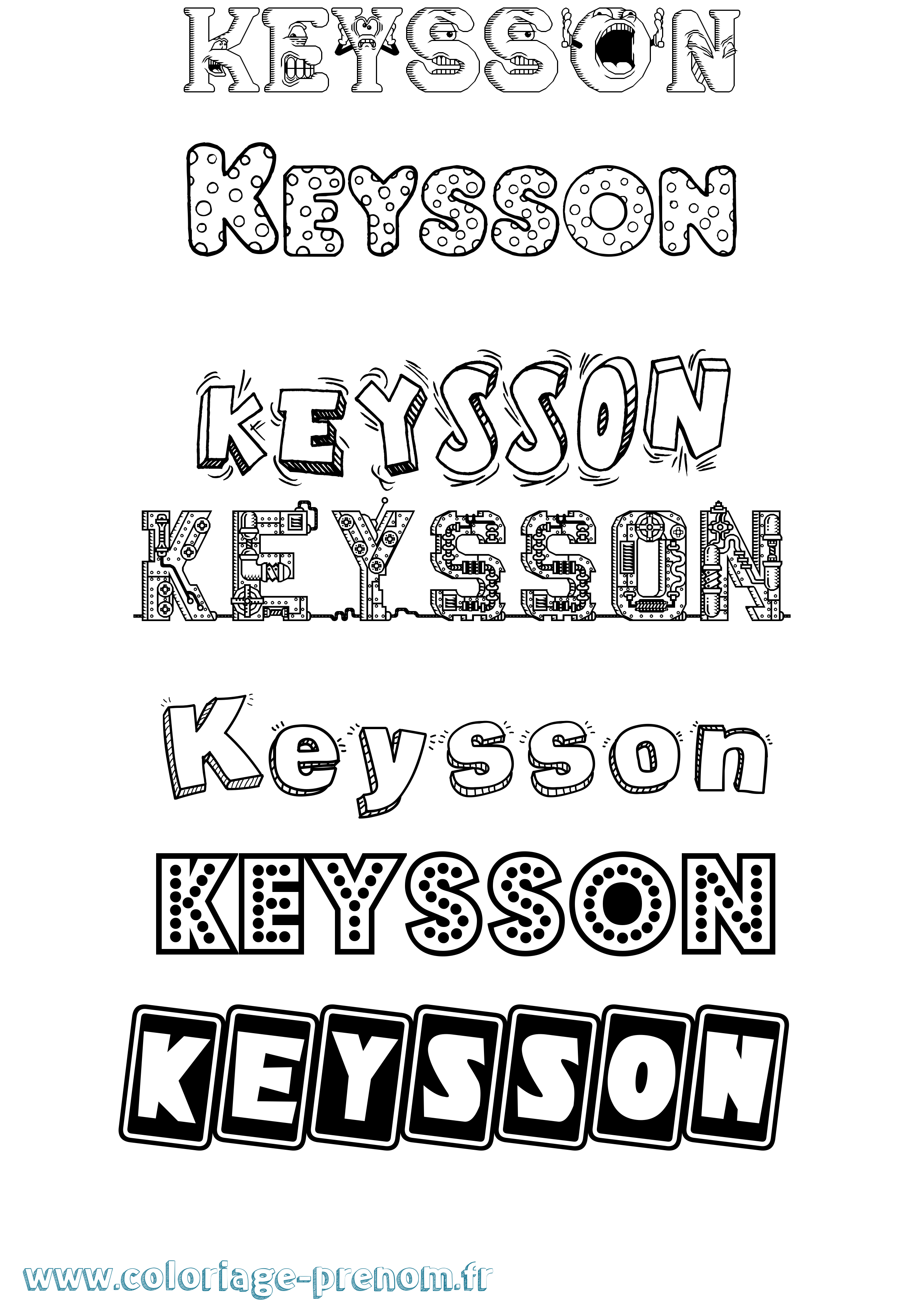 Coloriage Keysson Fun Coloriage prénom Keysson Fun