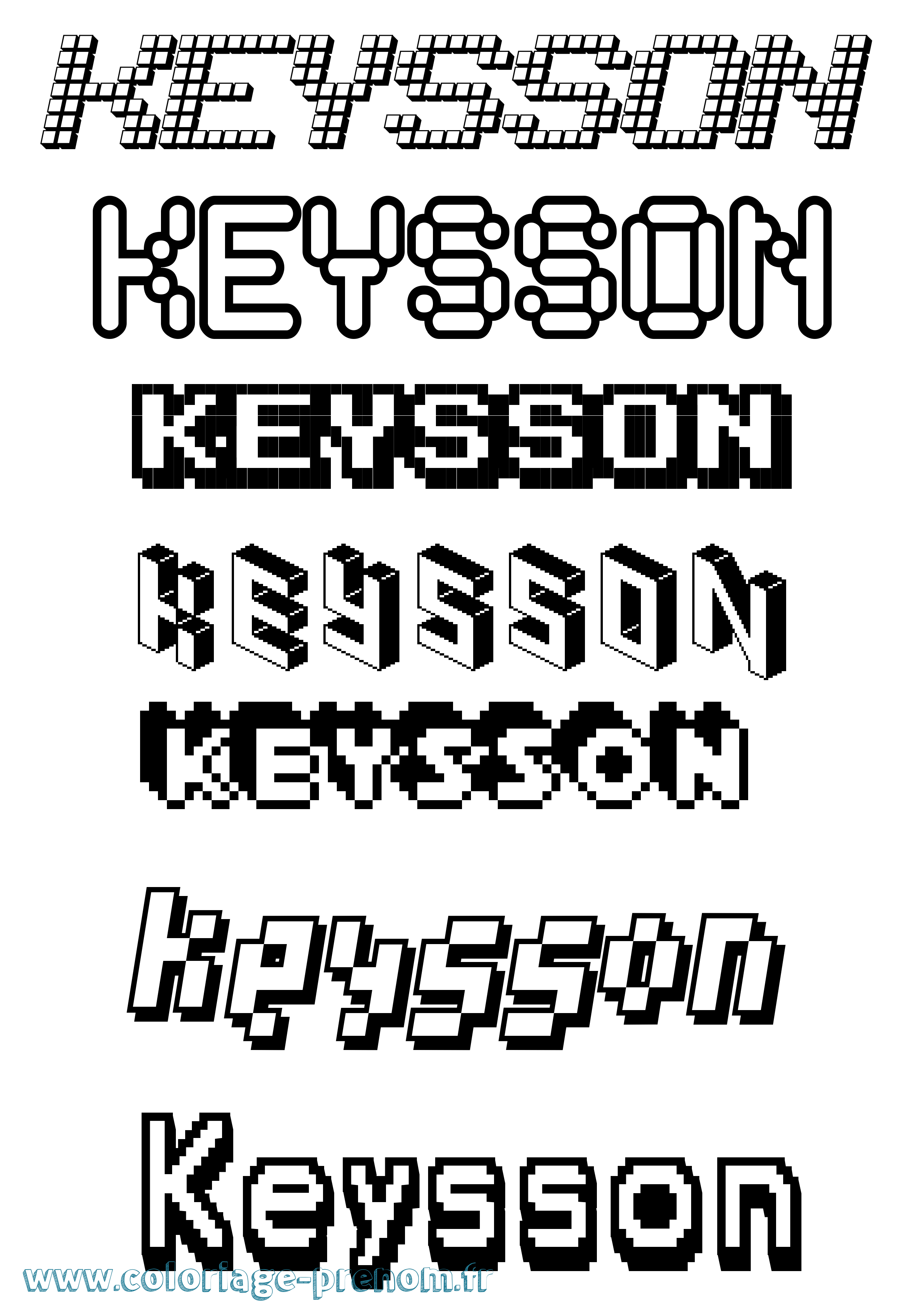 Coloriage Keysson Pixel Coloriage prénom Keysson Pixel