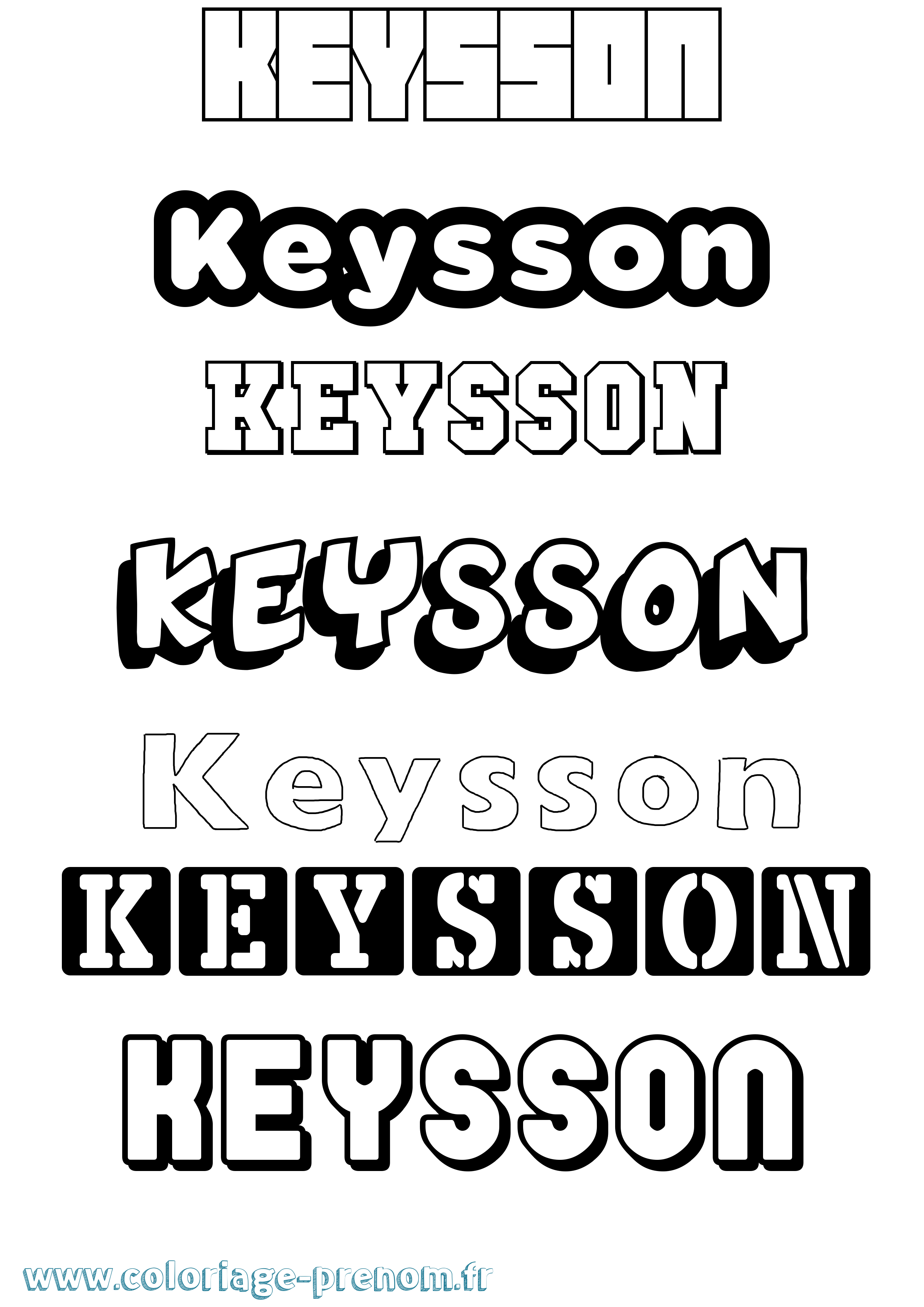 Coloriage Keysson Simple Coloriage prénom Keysson Simple