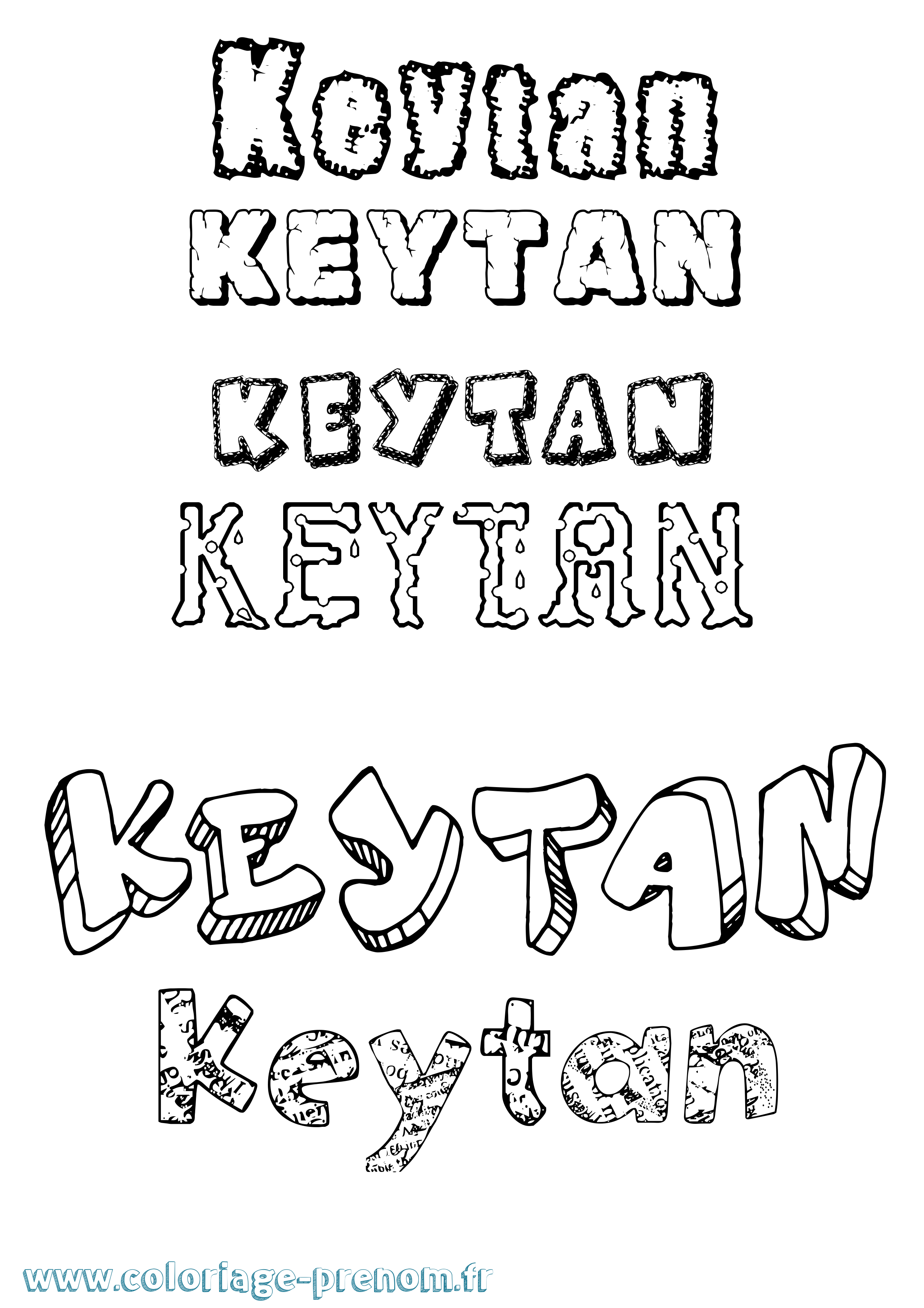 Coloriage Keytan Destructuré Coloriage prénom Keytan Destructuré