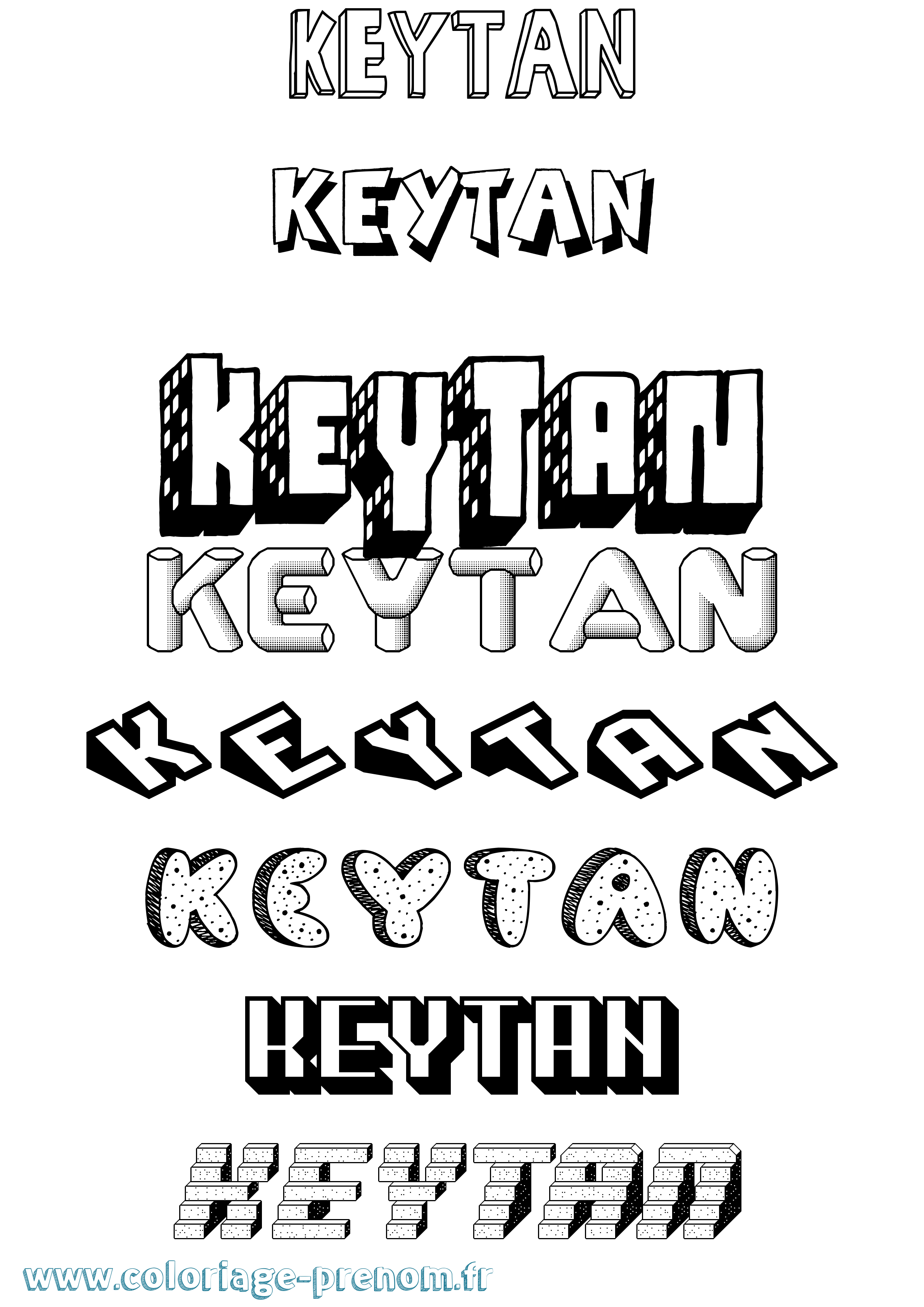 Coloriage Keytan Effet 3D Coloriage prénom Keytan Effet 3D