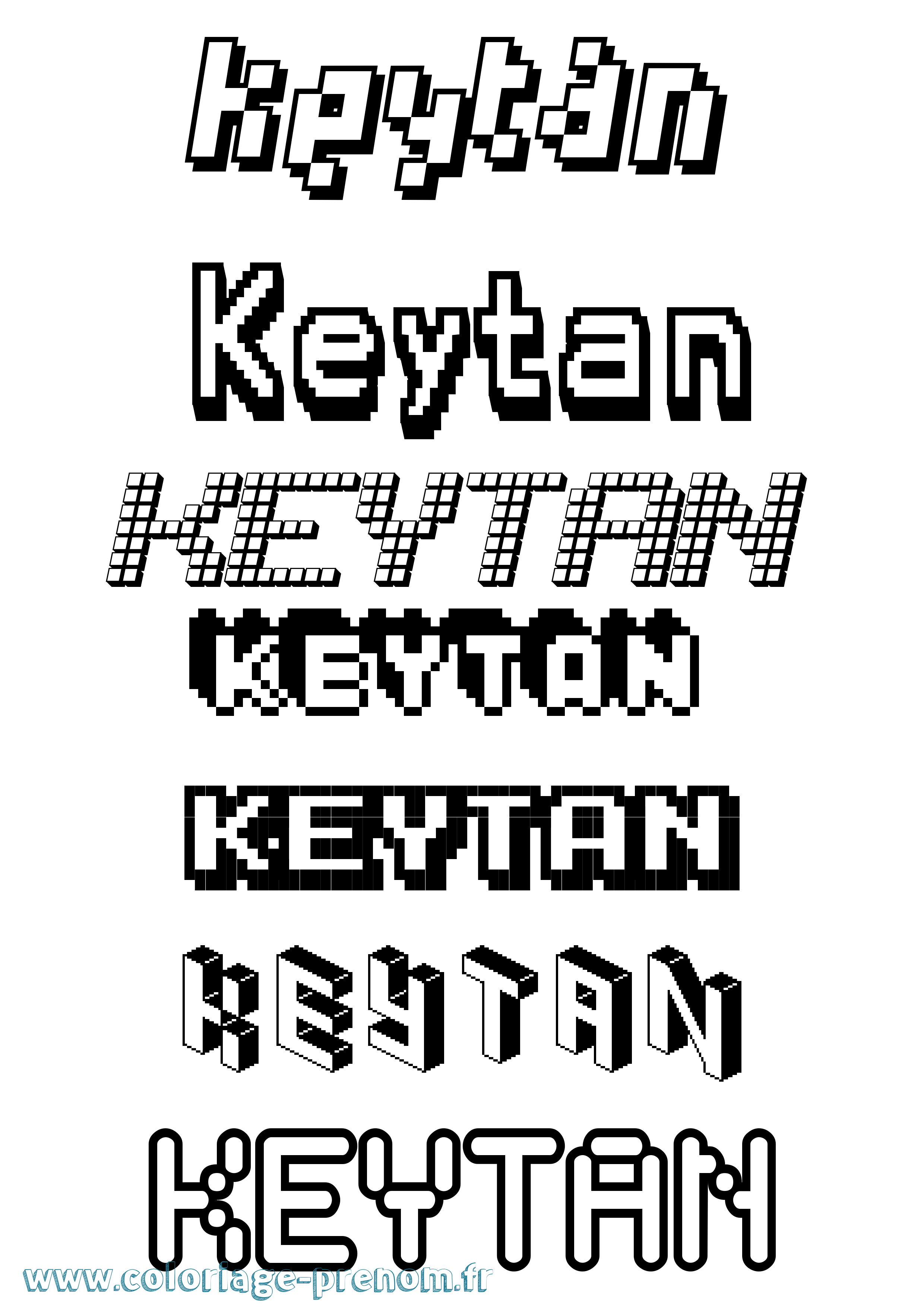Coloriage Keytan Pixel Coloriage prénom Keytan Pixel