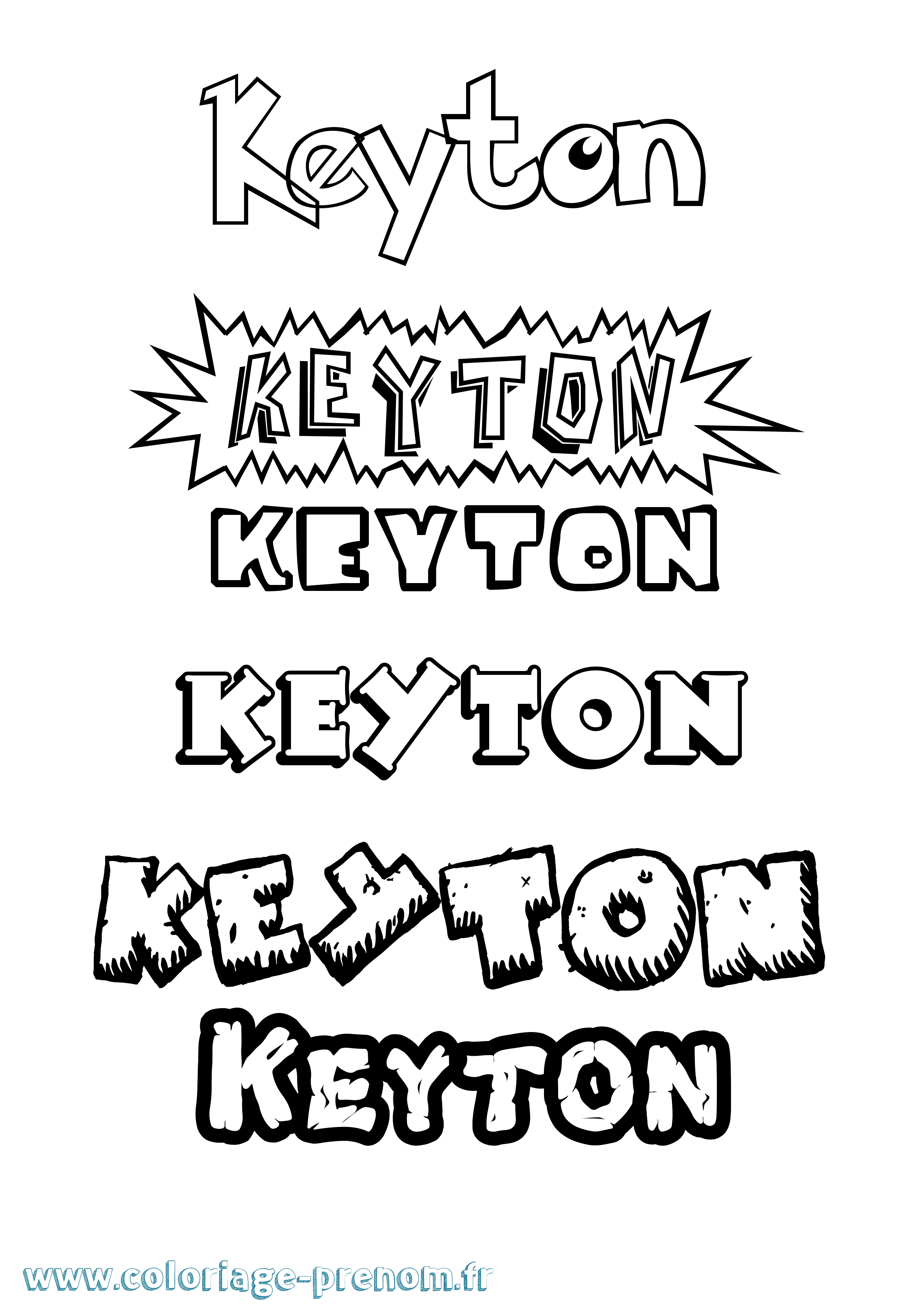 Coloriage Keyton Dessin Animé Coloriage prénom Keyton Dessin Animé