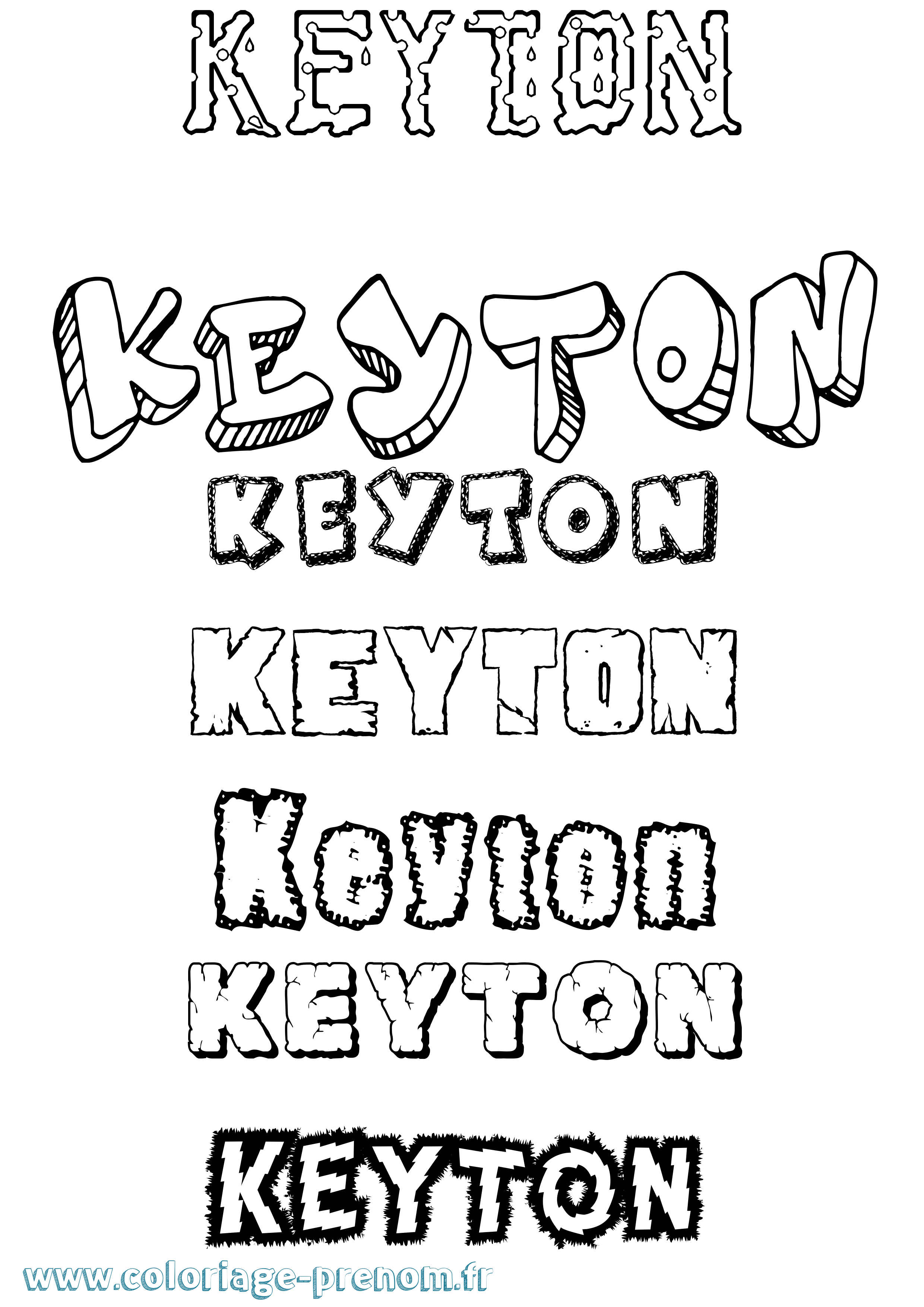 Coloriage Keyton Destructuré Coloriage prénom Keyton Destructuré