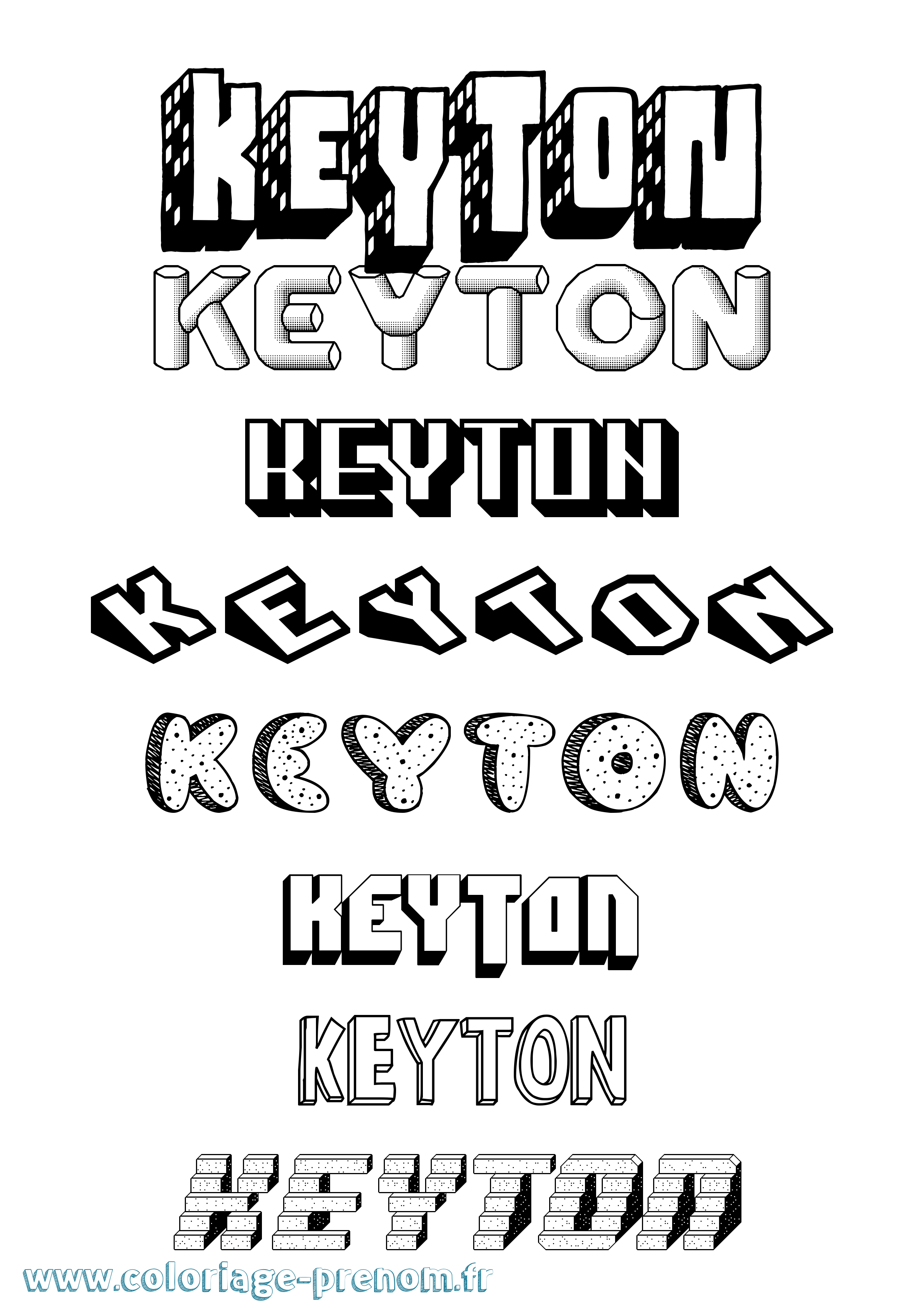 Coloriage Keyton Effet 3D Coloriage prénom Keyton Effet 3D