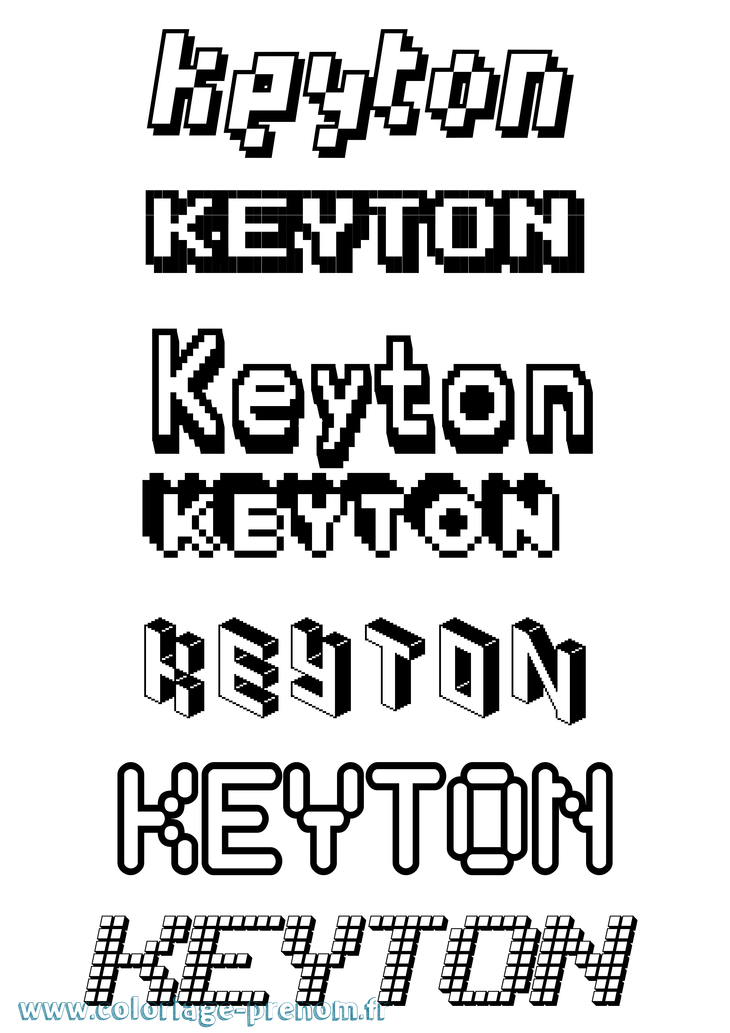 Coloriage Keyton Pixel Coloriage prénom Keyton Pixel