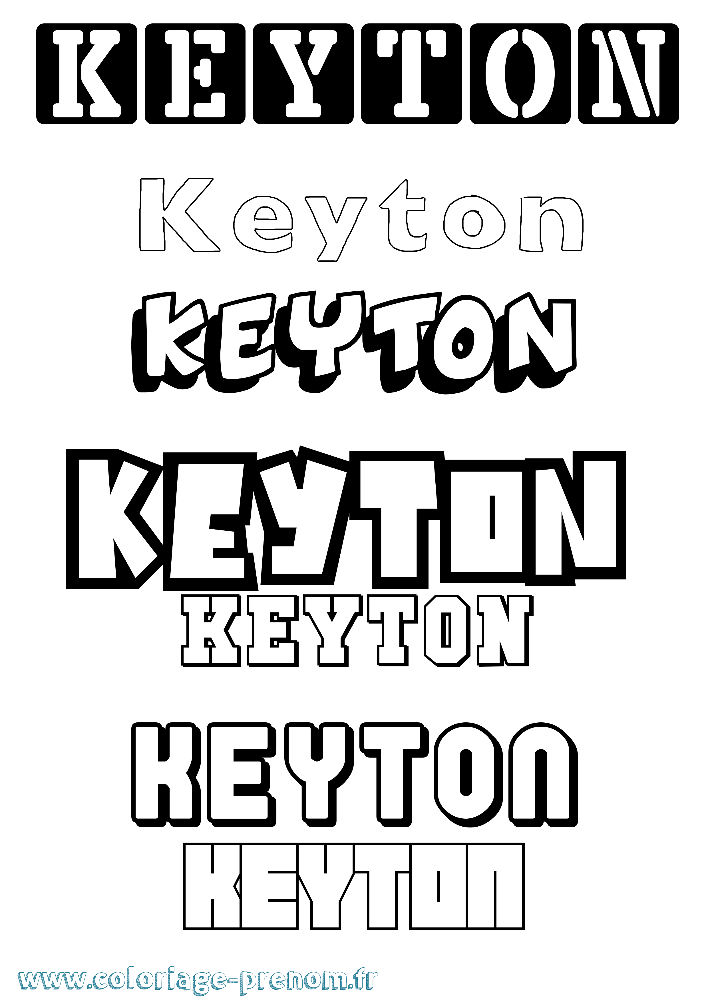 Coloriage Keyton Simple Coloriage prénom Keyton Simple