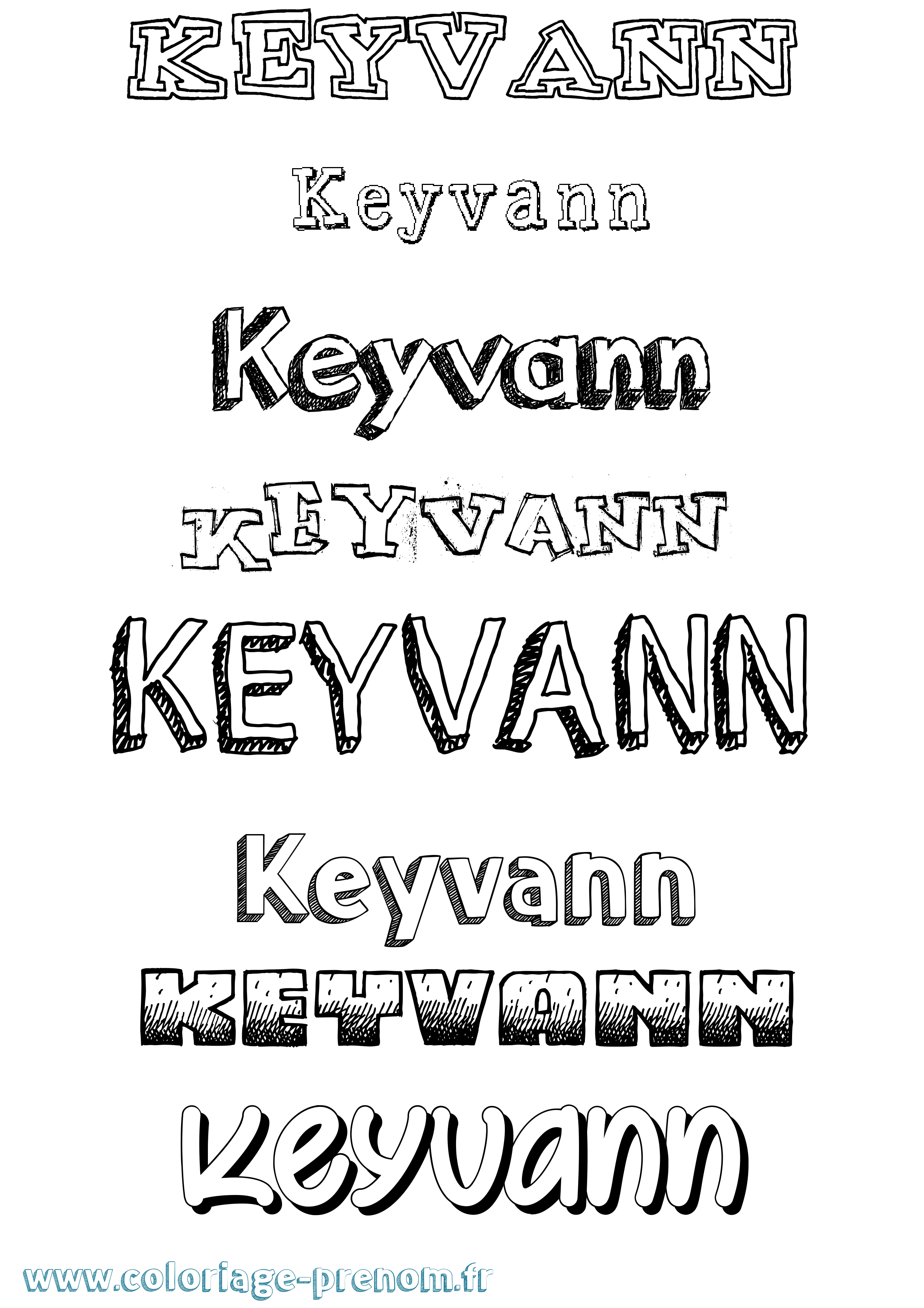 Coloriage Keyvann Dessiné Coloriage prénom Keyvann Dessiné