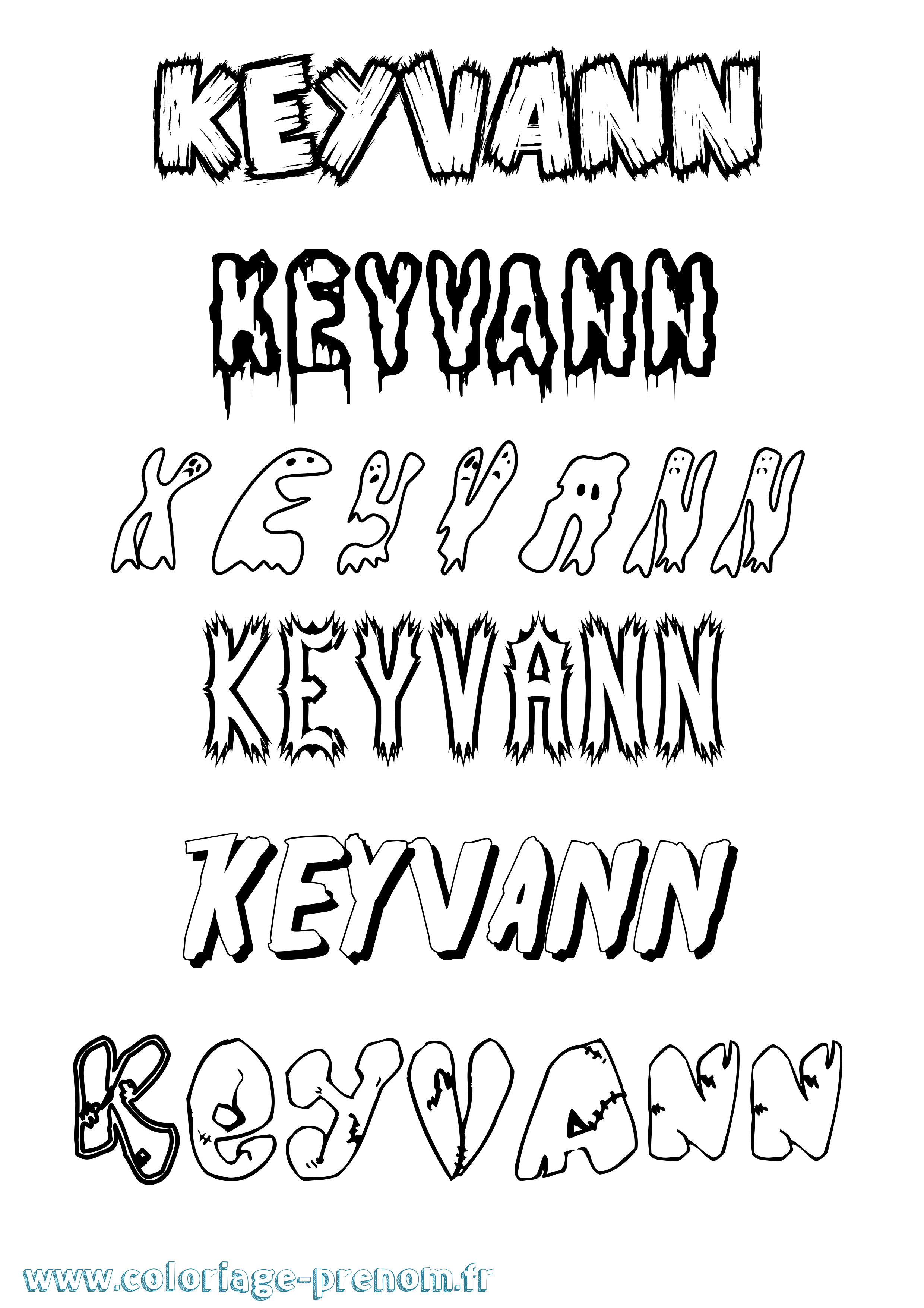 Coloriage Keyvann Frisson Coloriage prénom Keyvann Frisson