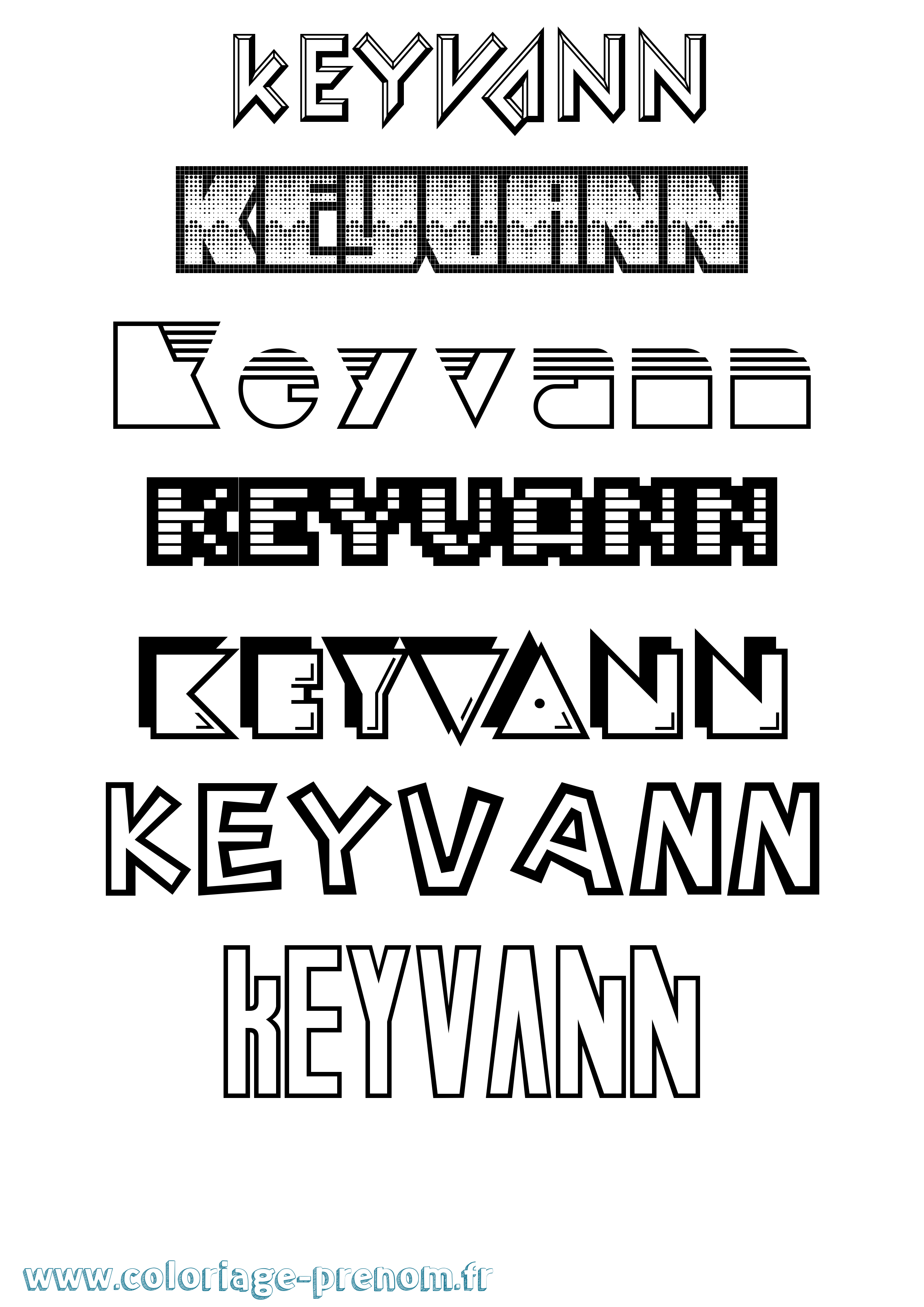 Coloriage Keyvann Jeux Vidéos Coloriage prénom Keyvann Jeux Vidéos