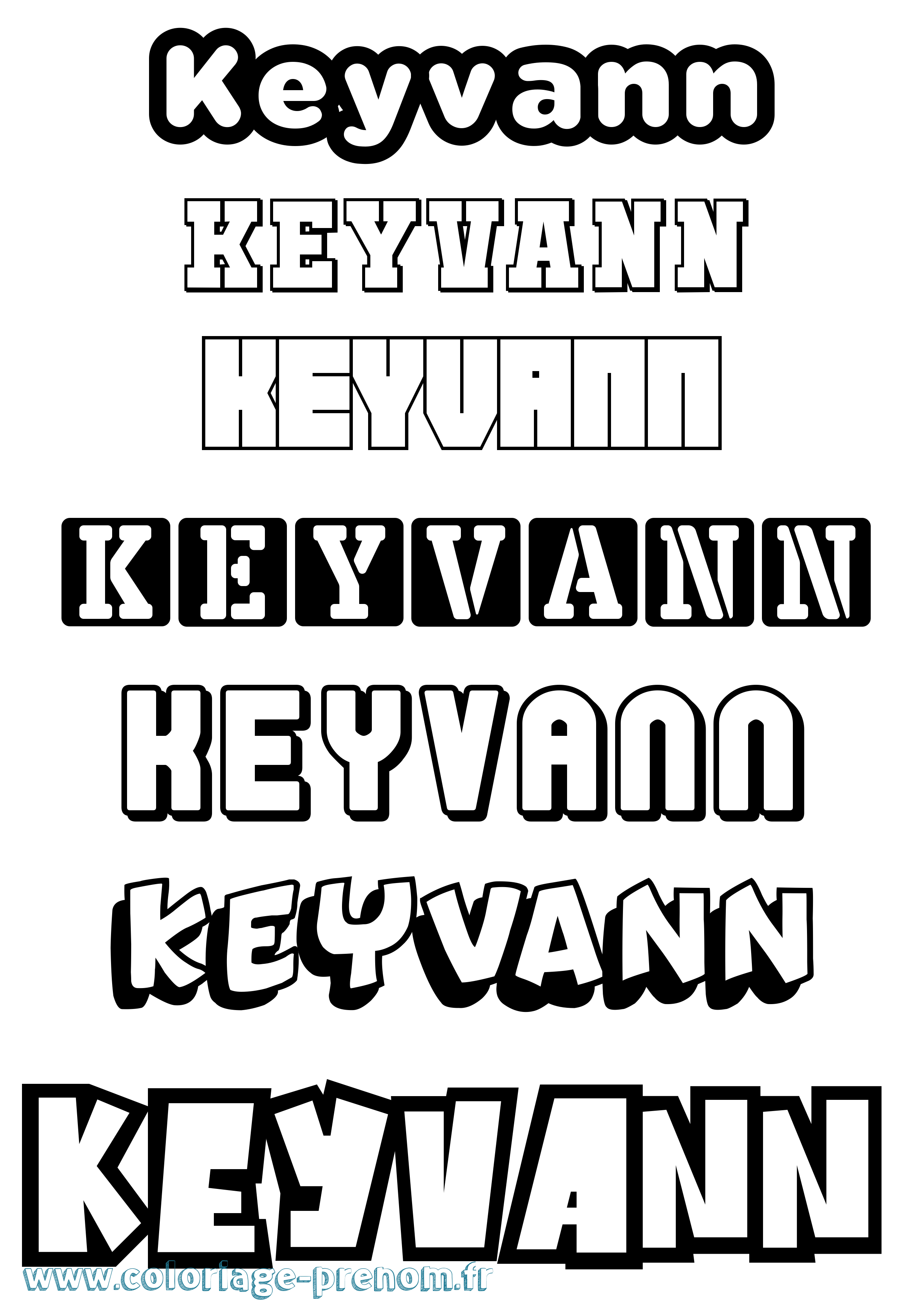 Coloriage Keyvann Simple Coloriage prénom Keyvann Simple