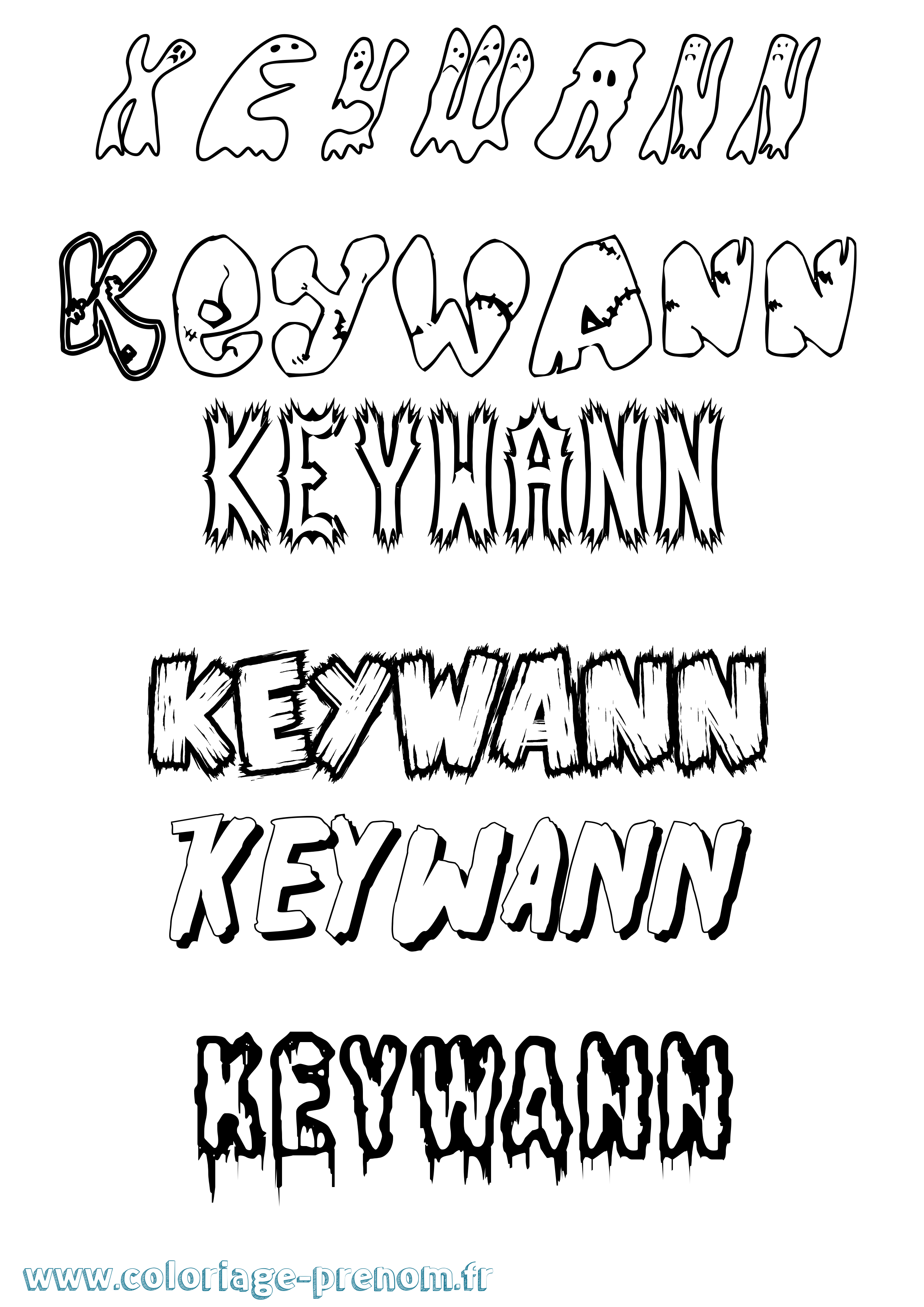 Coloriage Keywann Frisson Coloriage prénom Keywann Frisson